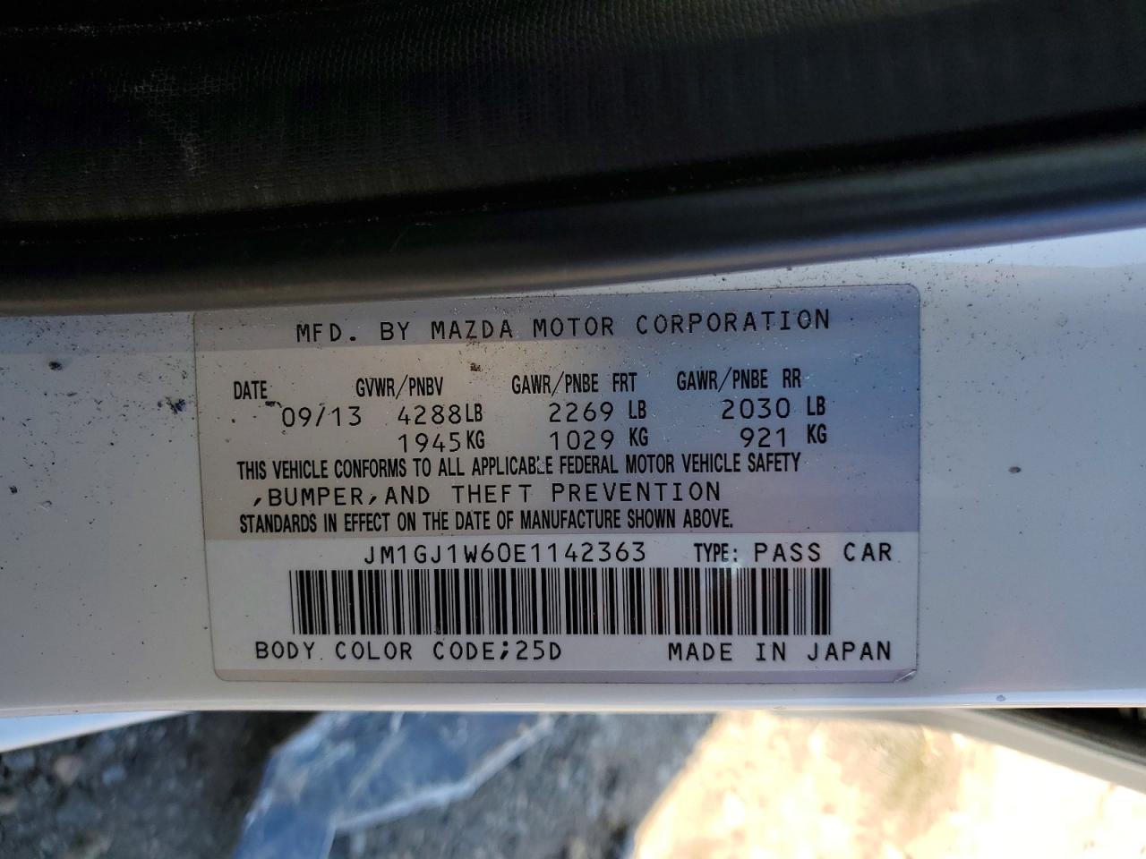 2014 Mazda 6 Grand Touring White vin: JM1GJ1W60E1142363