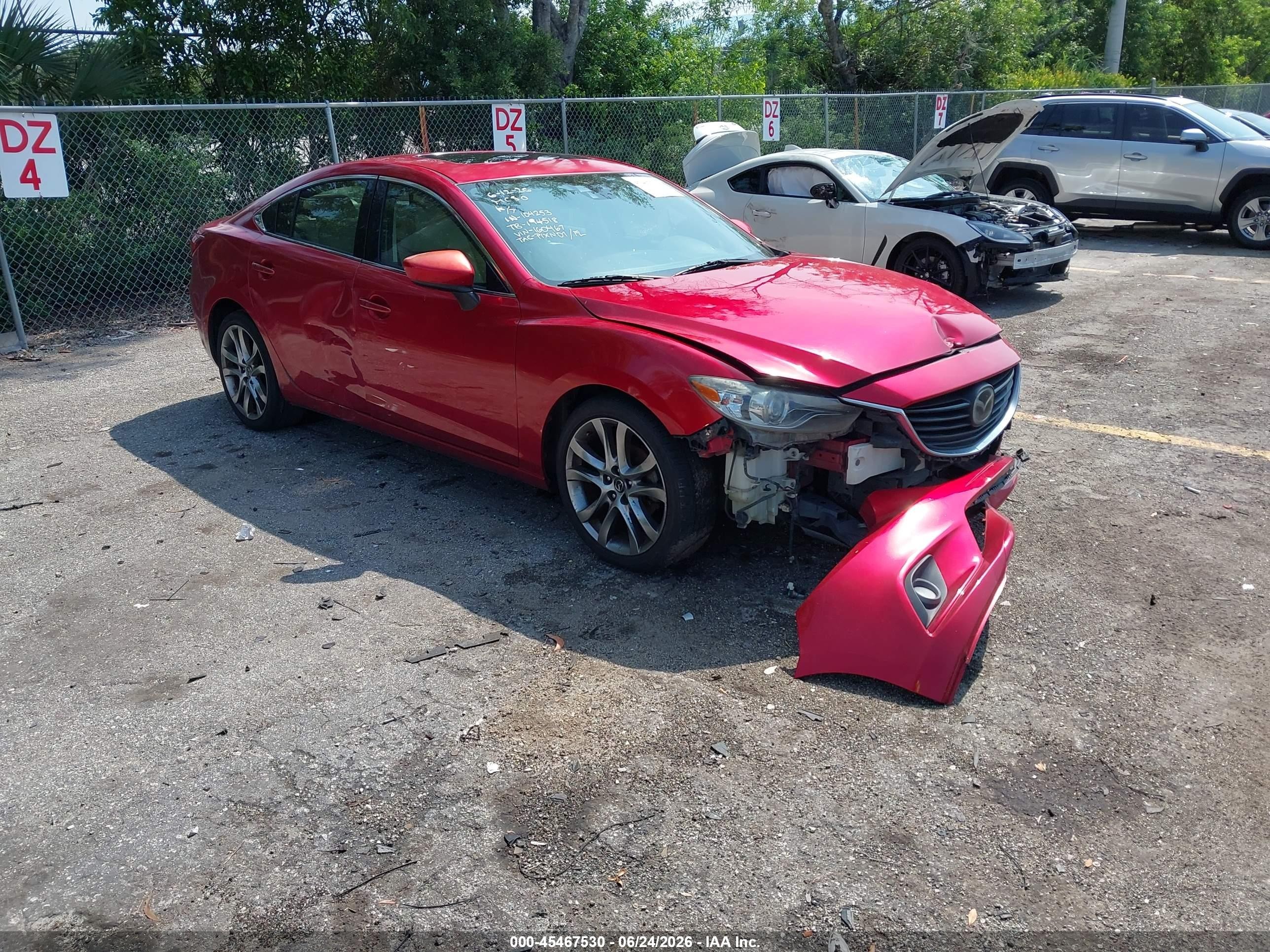 2014 Mazda Mazda6 I Grand Touring Red vin: JM1GJ1W63E1160467