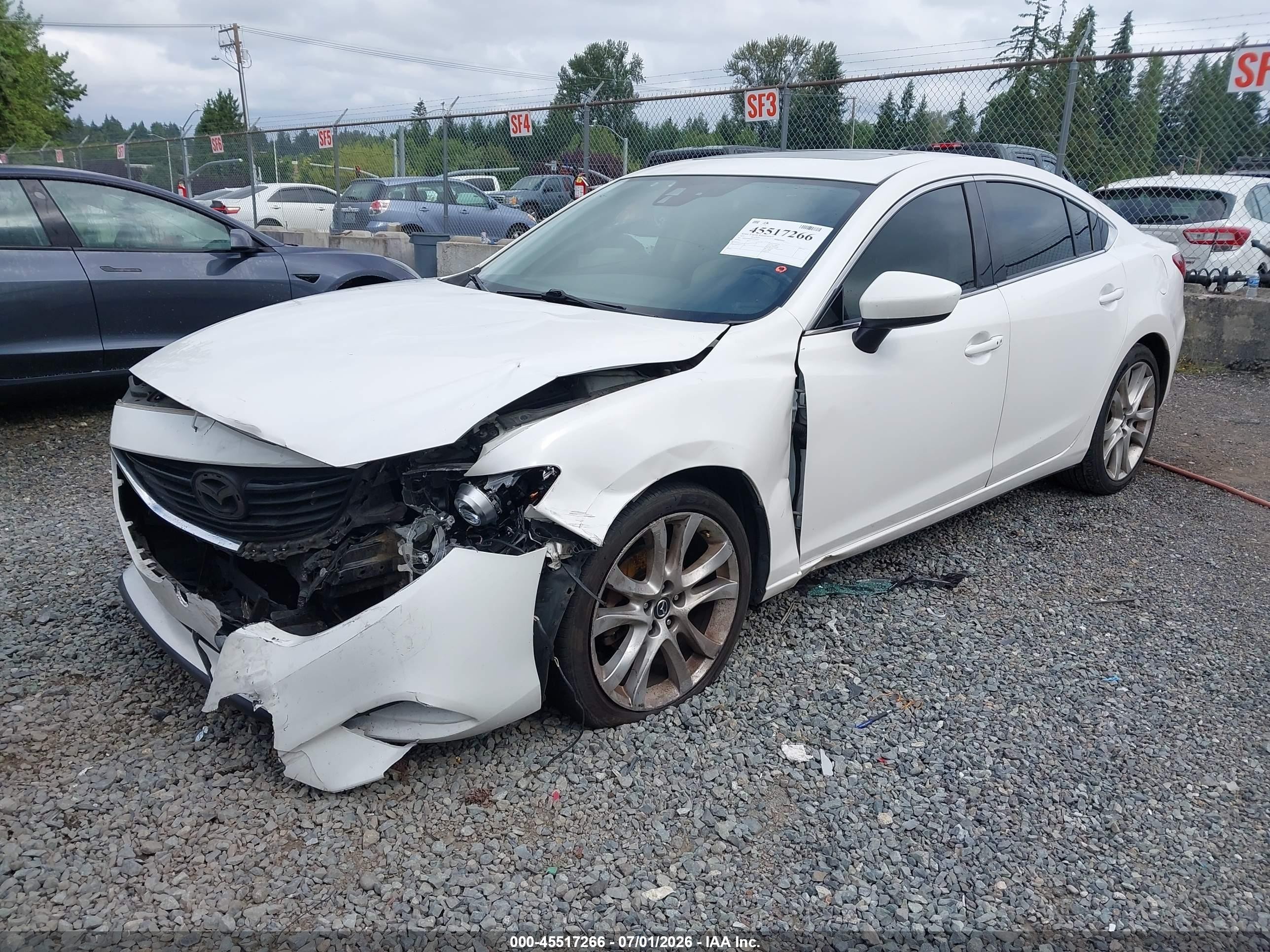 2015 Mazda Mazda6 I Grand Touring White vin: JM1GJ1W63F1165024