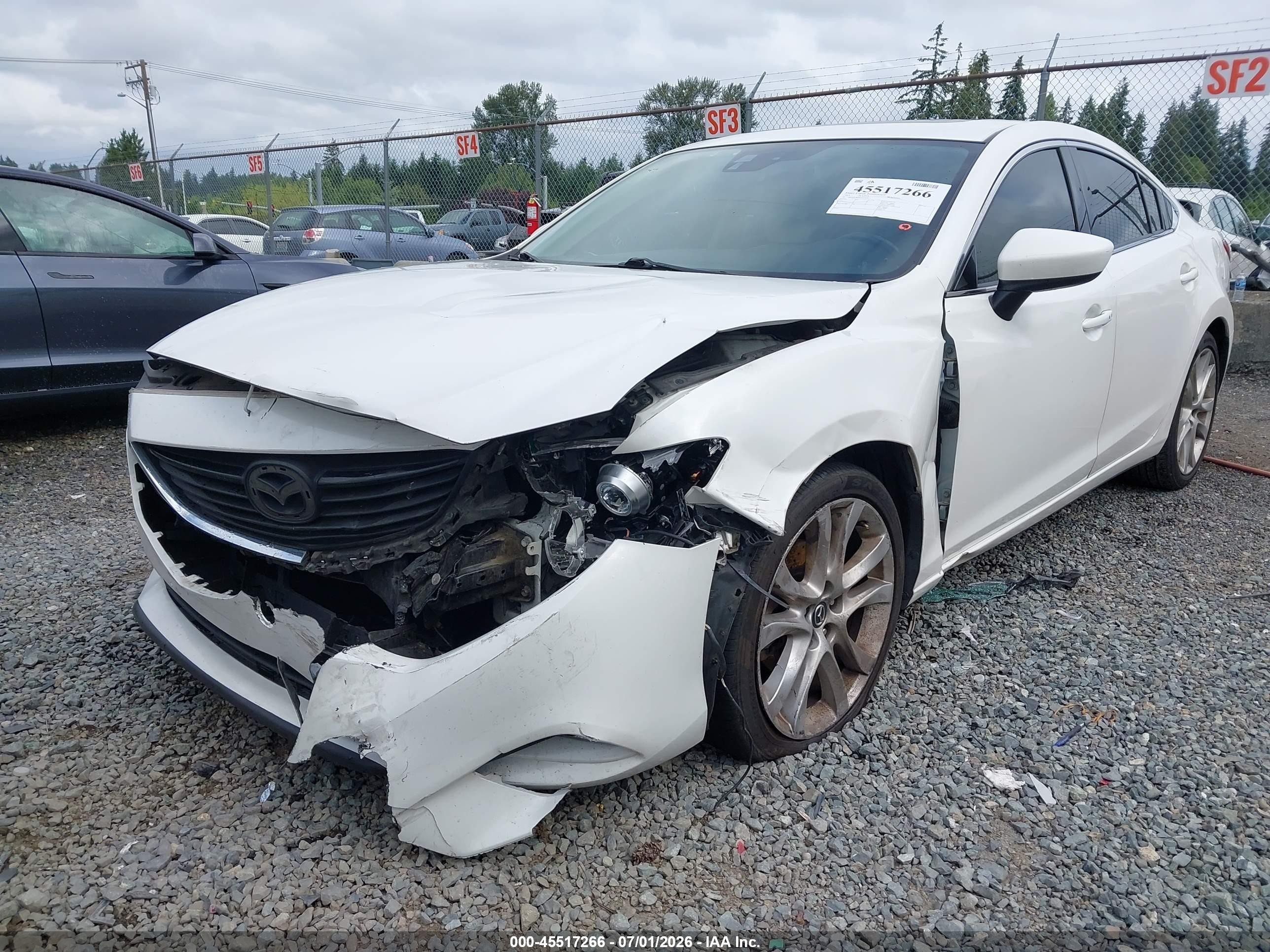 2015 Mazda Mazda6 I Grand Touring White vin: JM1GJ1W63F1165024