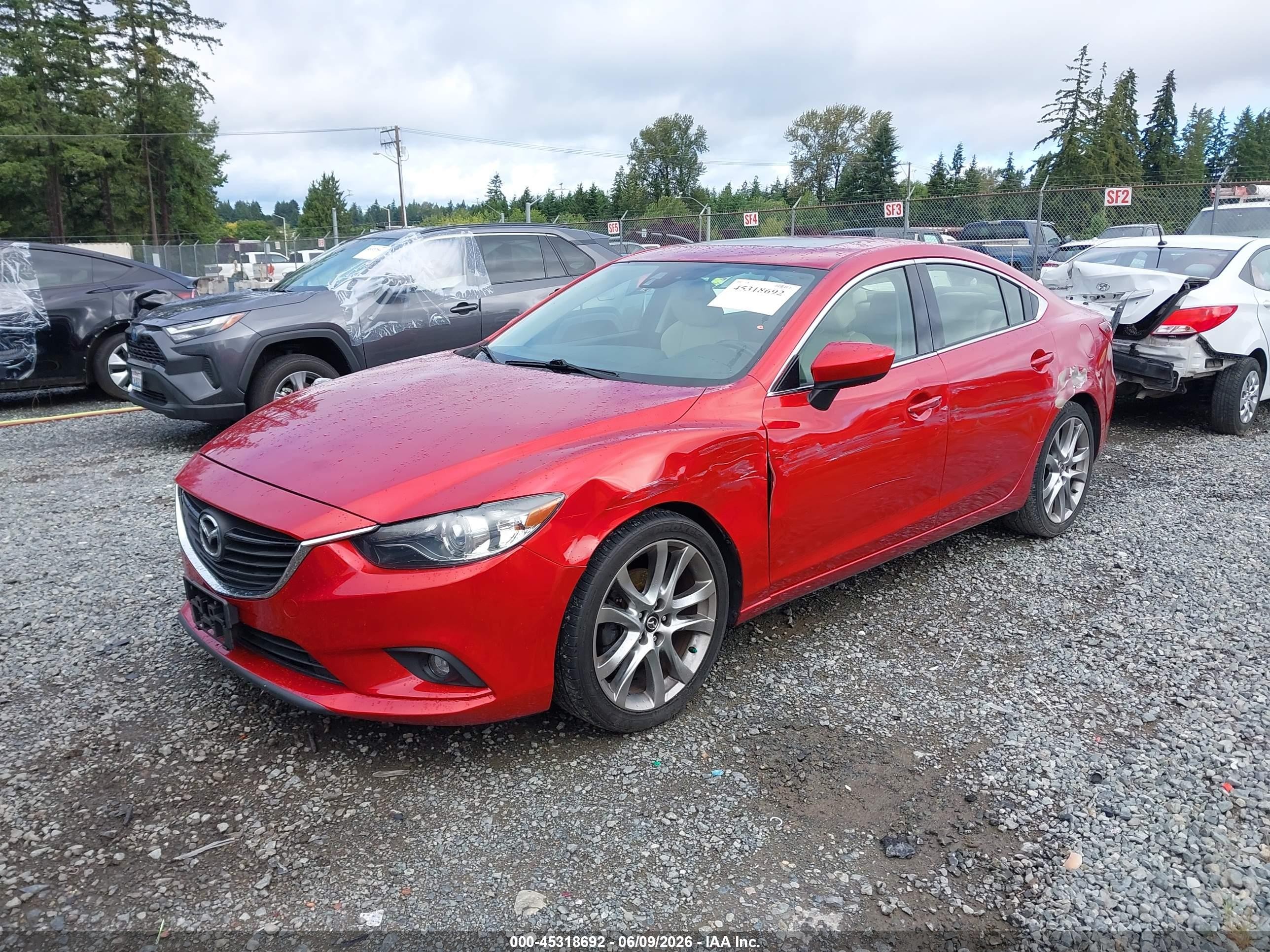2014 Mazda Mazda6 I Grand Touring Red vin: JM1GJ1W65E1128541