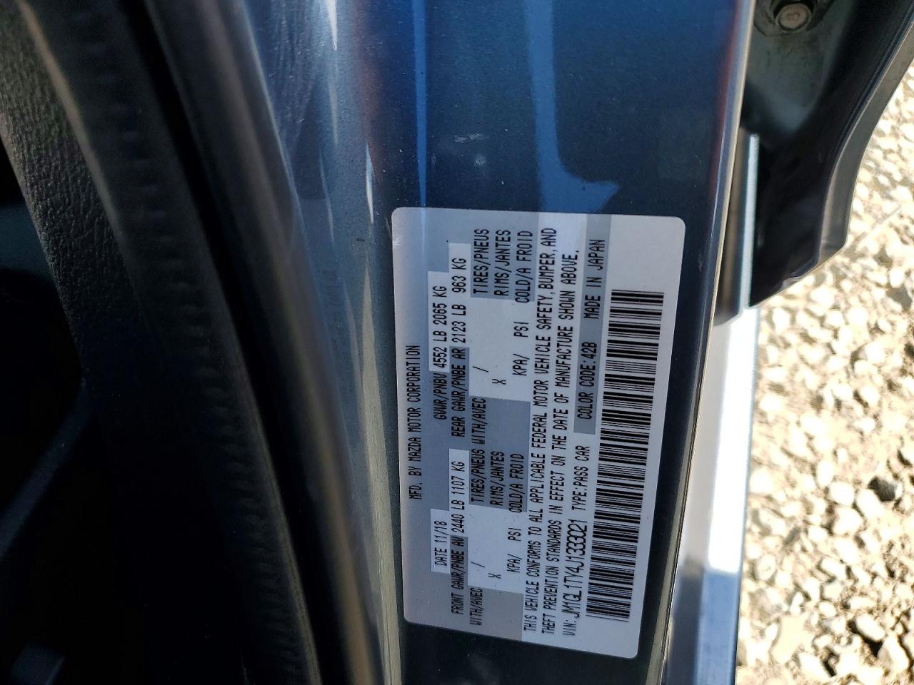 2018 Mazda 6 Grand Touring Blue vin: JM1GL1TY4J1333021