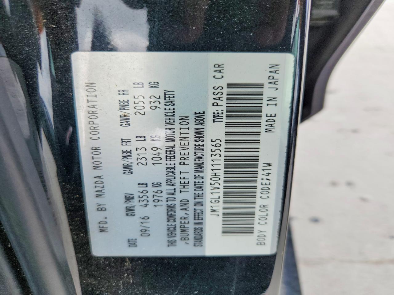 2017 Mazda 06 Silver vin: JM1GL1V50H1113565