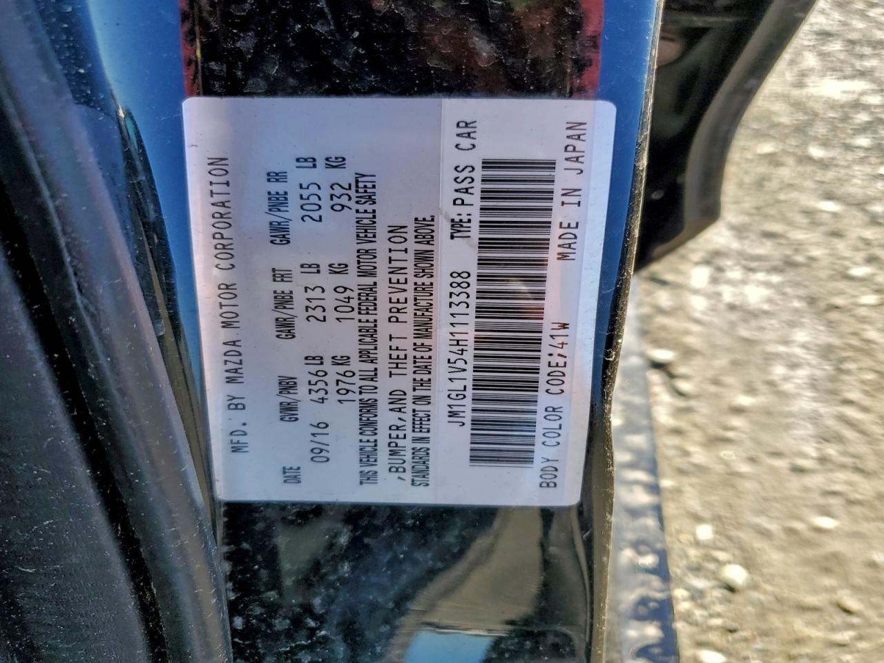 Price & History 2017 Mazda 6 Touring 2.5l 4 vin: JM1GL1V54H1113388