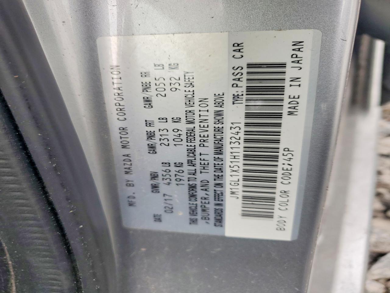2017 Mazda 6 Grand Touring Silver vin: JM1GL1X51H1132431