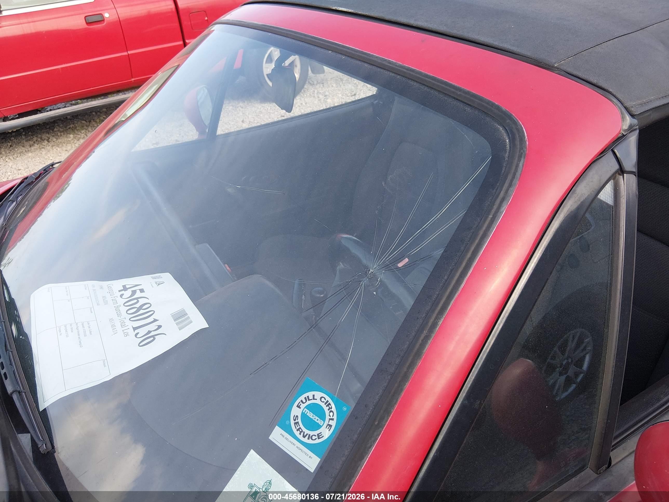 1990 Mazda Mx-5 Miata   Red vin: JM1NA3513L0121048