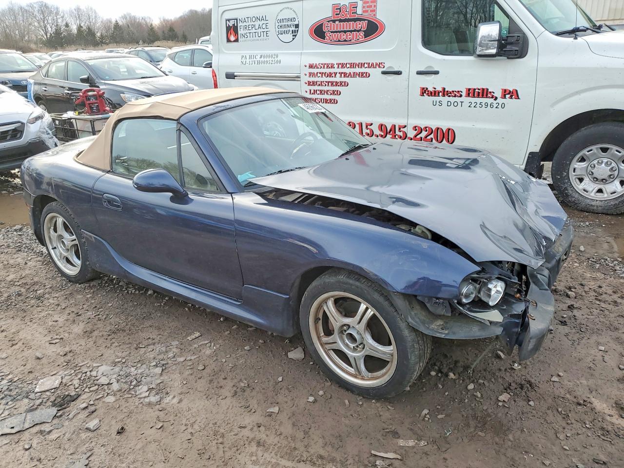 2003 Mazda Mx-5 Miata Blue vin: JM1NB353130307489