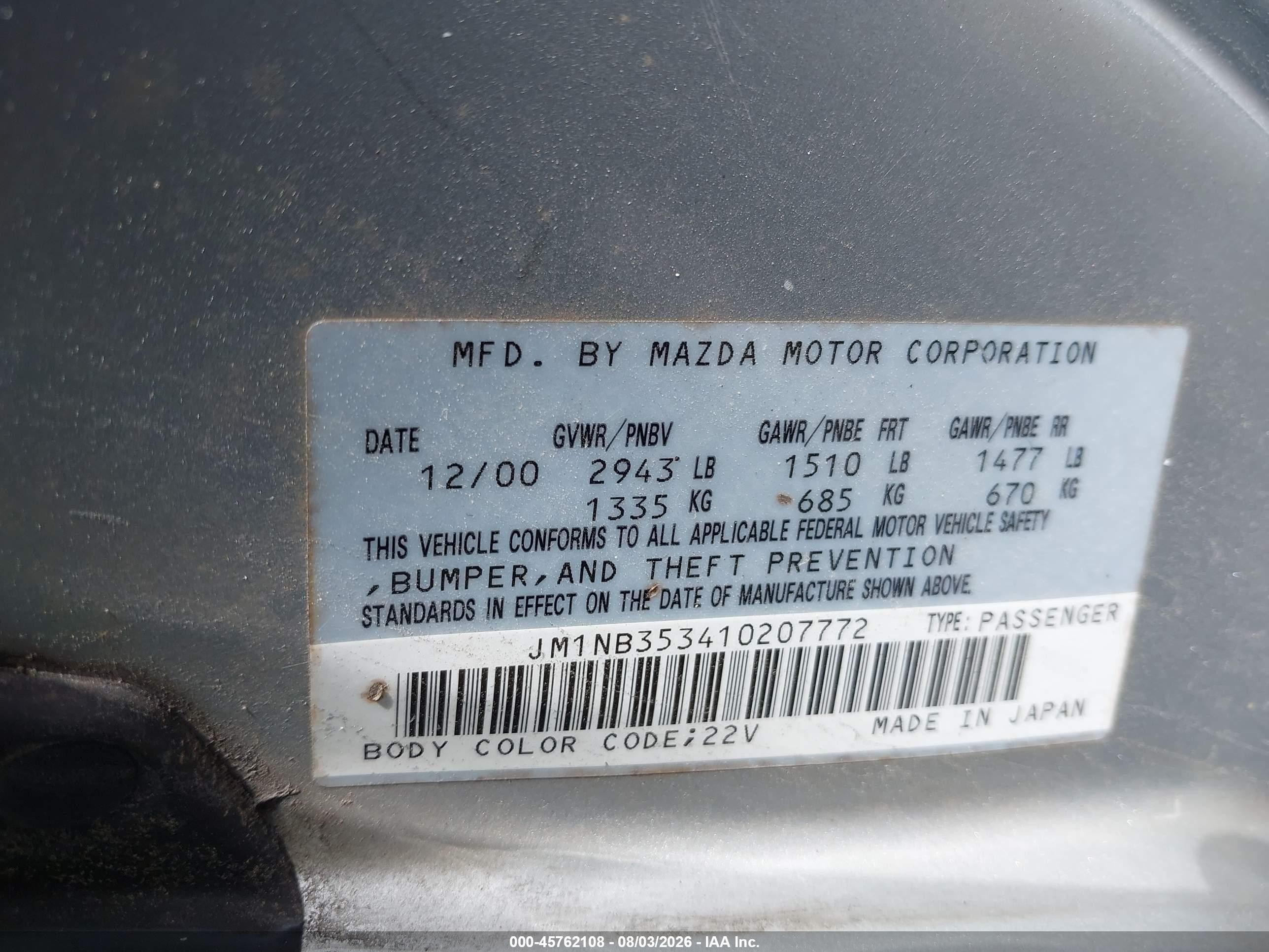 2001 Mazda Mx-5 Miata Ls/special Edition Silver vin: JM1NB353410207772