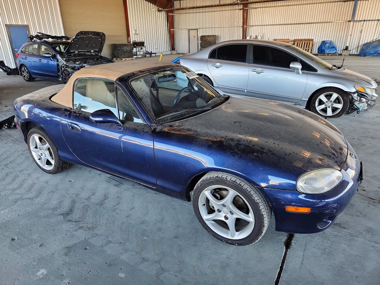 2002 Mazda Mx-5 Miata Base Blue vin: JM1NB353420232804