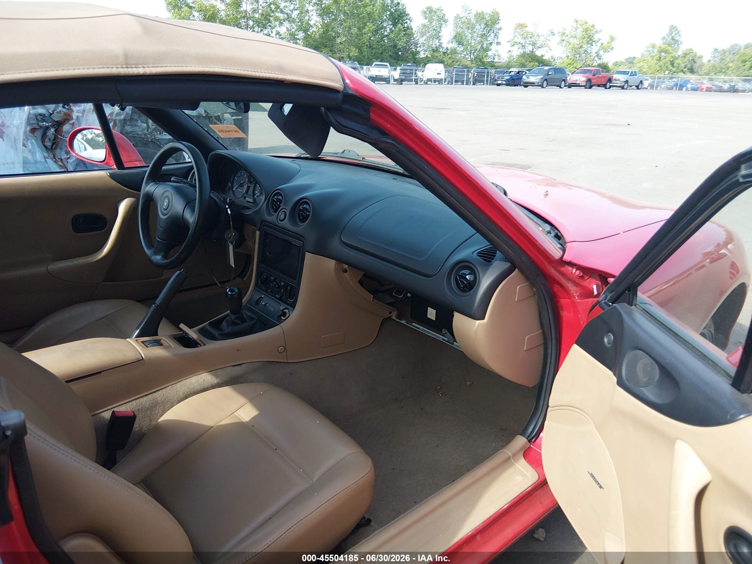 1999 Mazda Mx-5 Miata Leather/leather Pkg/popular Equip/sports Pkg/touring Pkg Red vin: JM1NB3536X0113031
