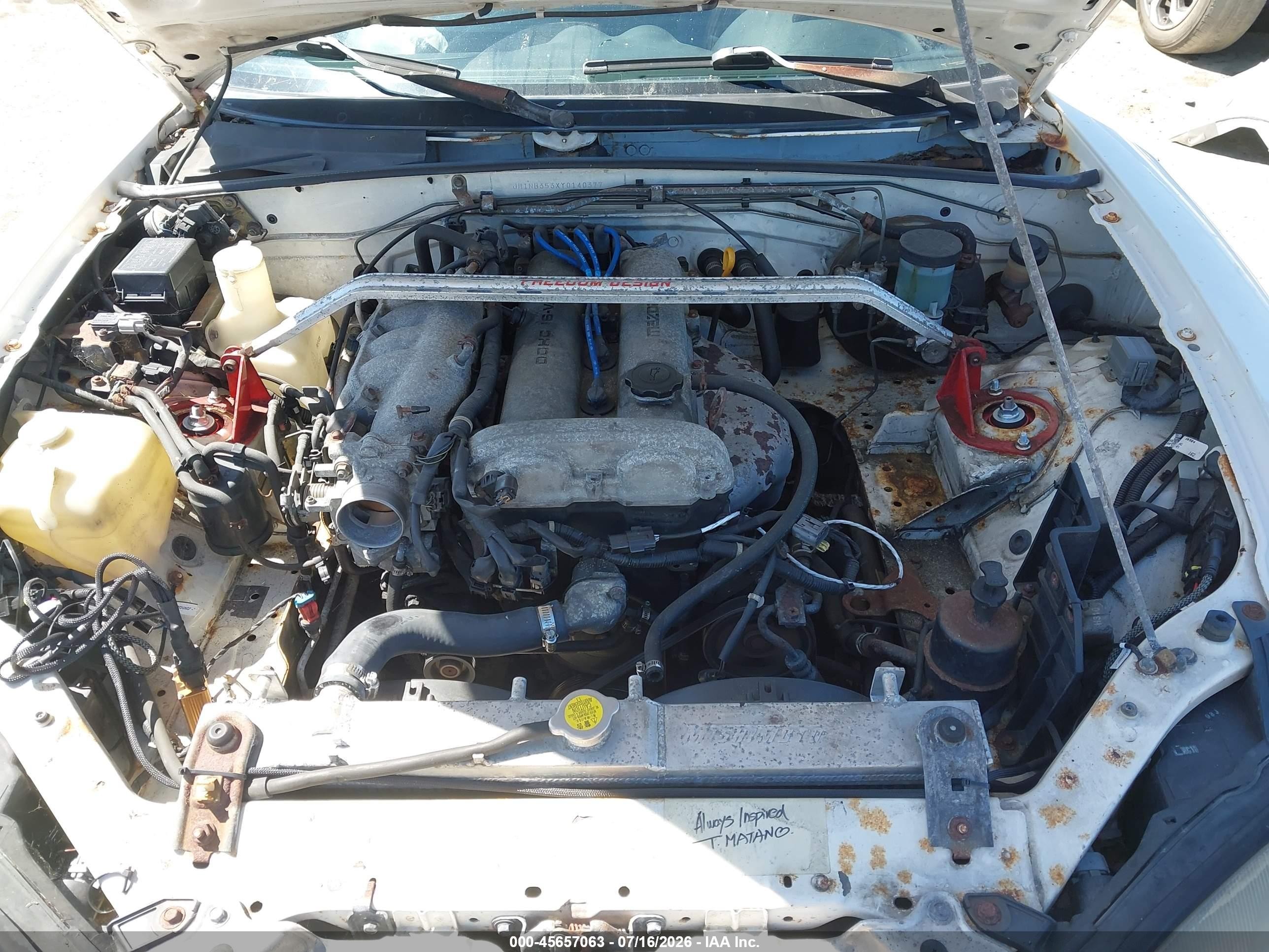 2000 Mazda Mx-5 Miata Ls/special Edition White vin: JM1NB353XY0140377