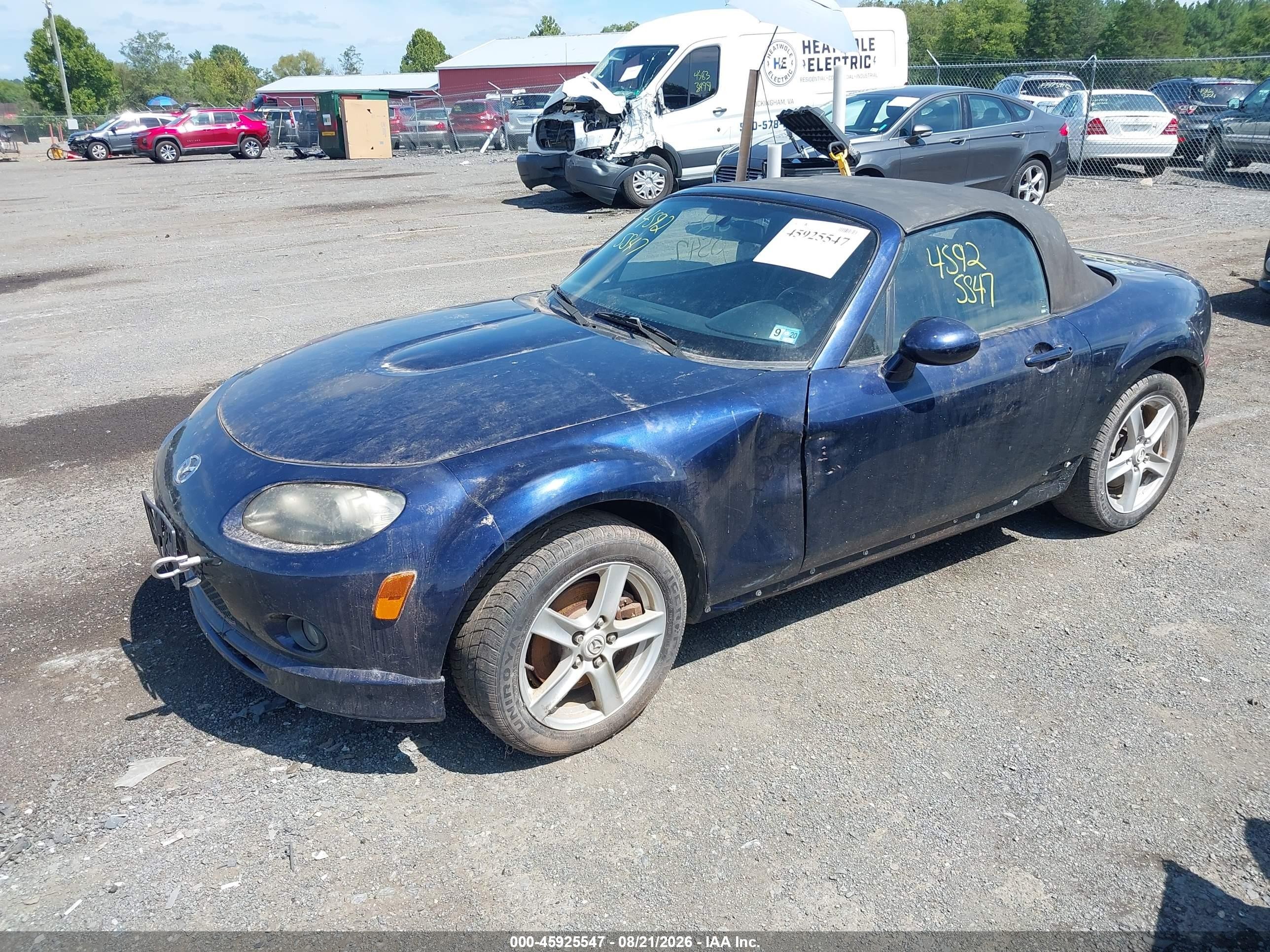 2007 Mazda Mx-5 Sport Blue vin: JM1NC25F170126318