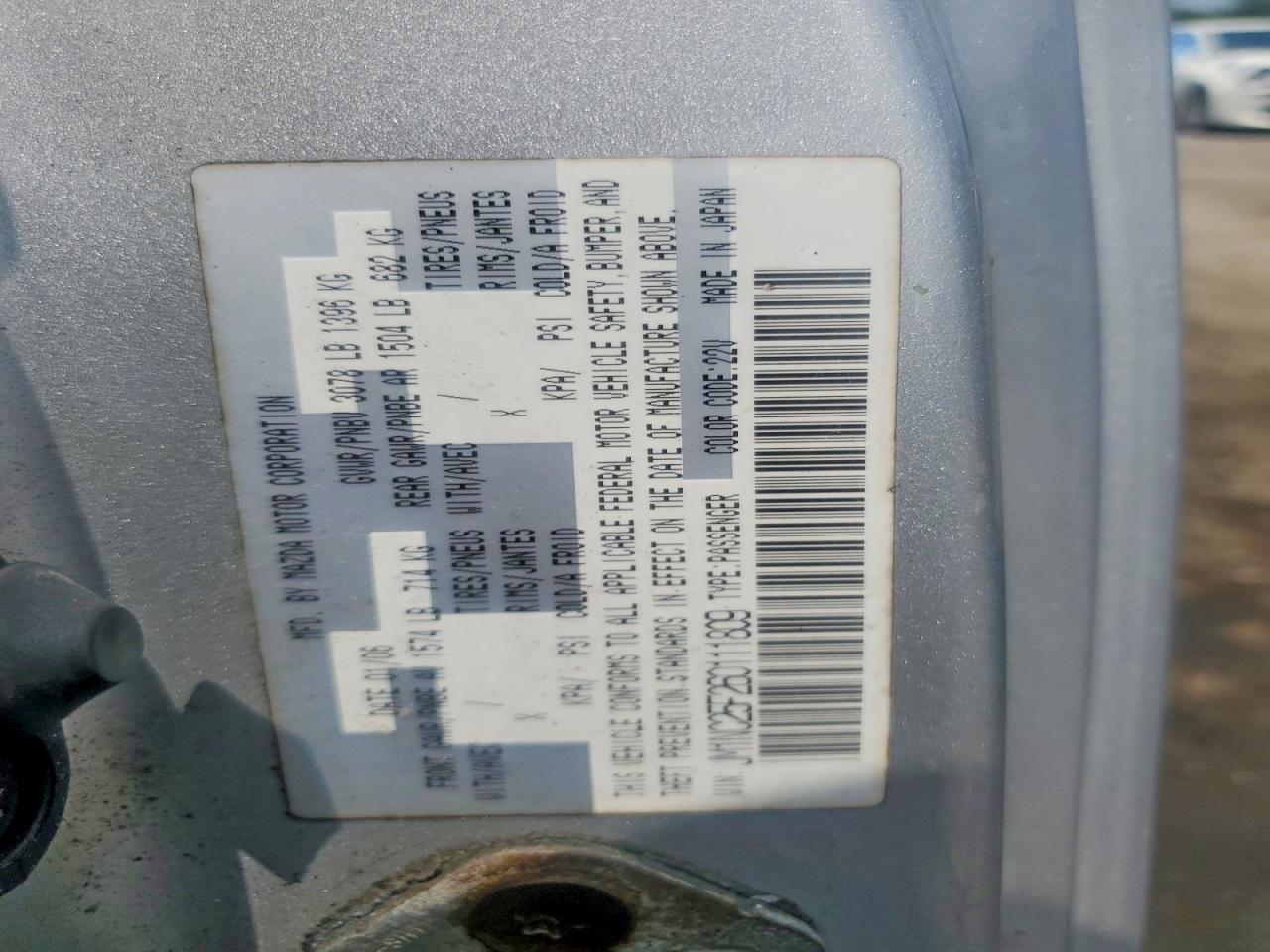 2006 Mazda Mx-5 Miata Silver vin: JM1NC25F260111809