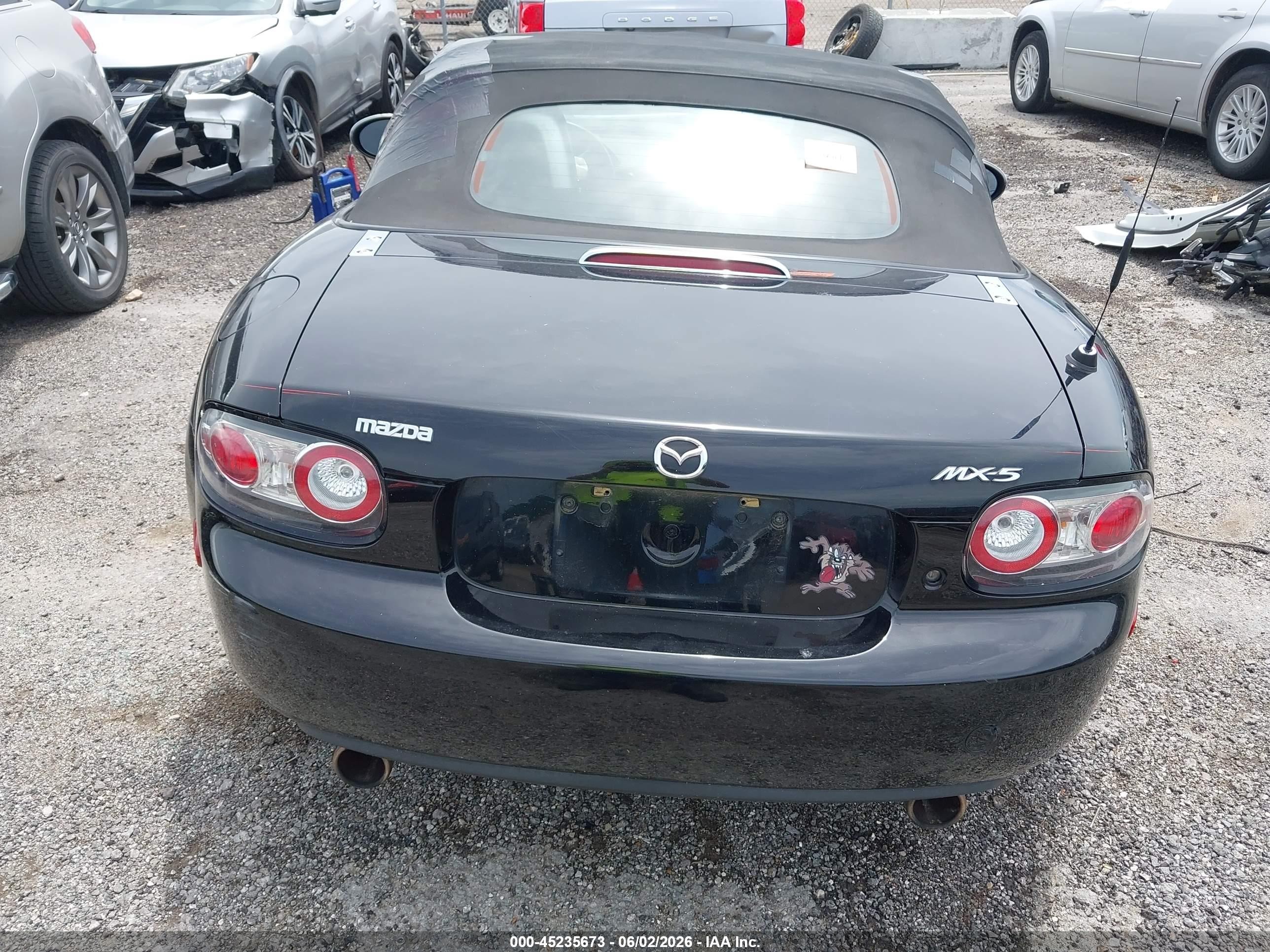 2006 Mazda Mx-5 Touring Black vin: JM1NC25F260119800
