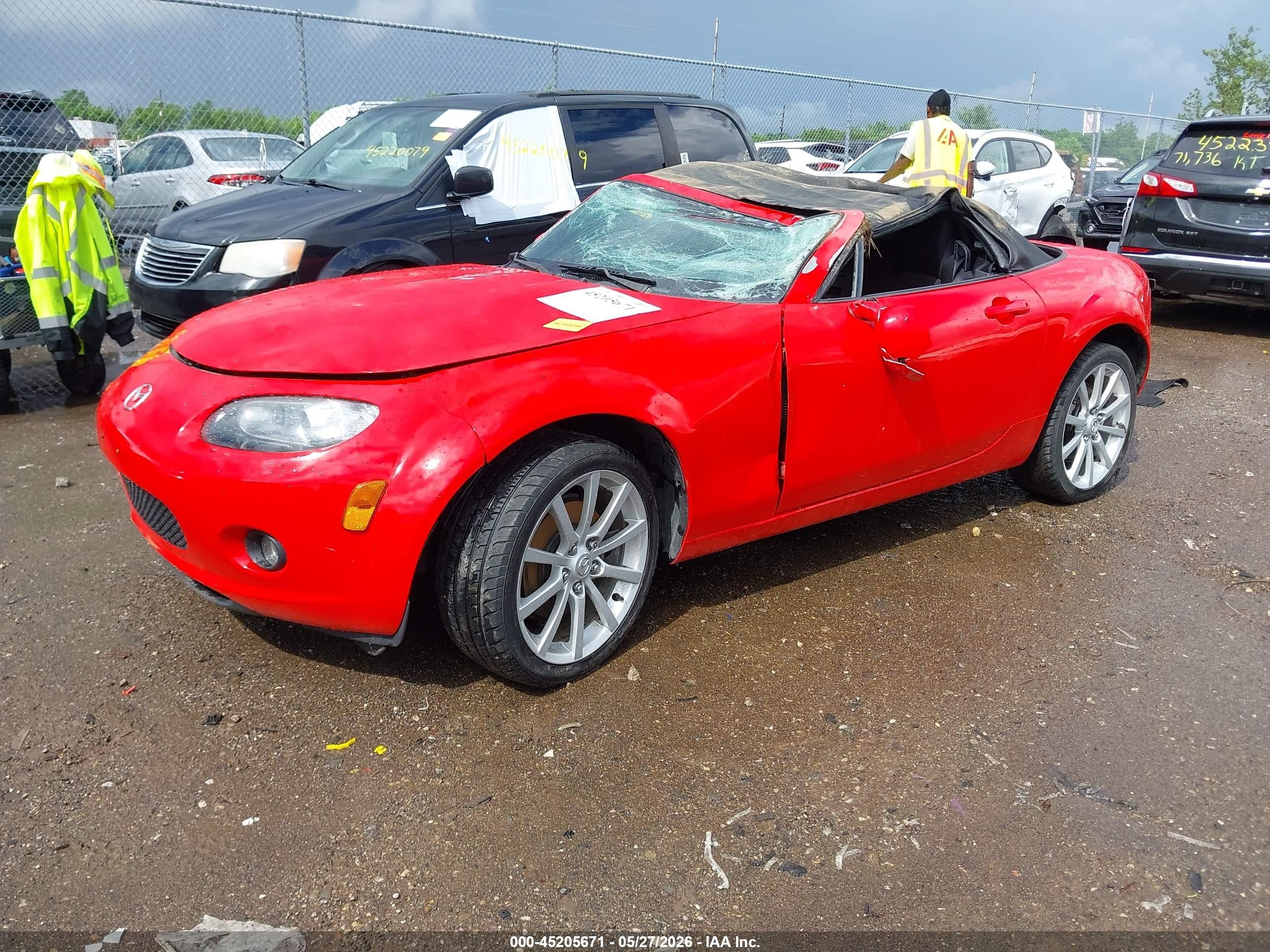 2007 Mazda Mx-5 Touring Red vin: JM1NC25F270136386