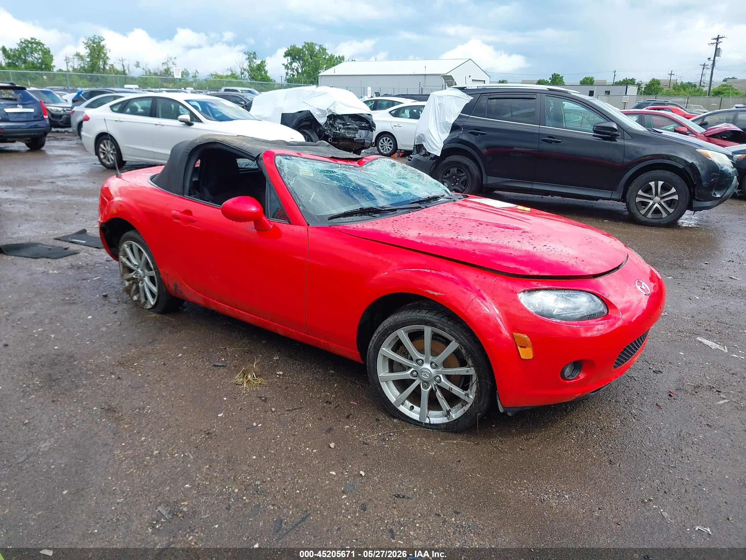 2007 Mazda Mx-5 Touring Red vin: JM1NC25F270136386