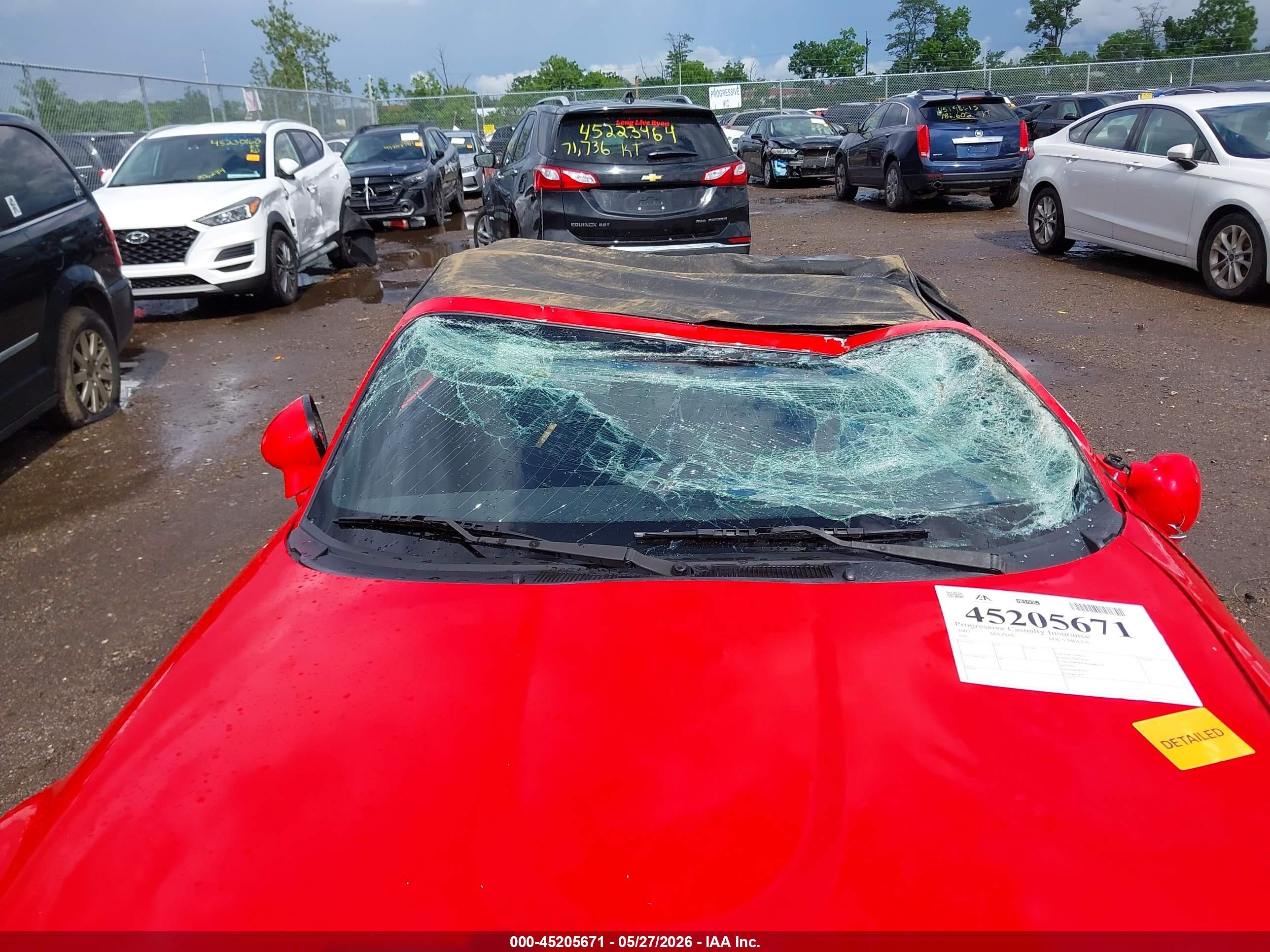 2007 Mazda Mx-5 Touring Red vin: JM1NC25F270136386