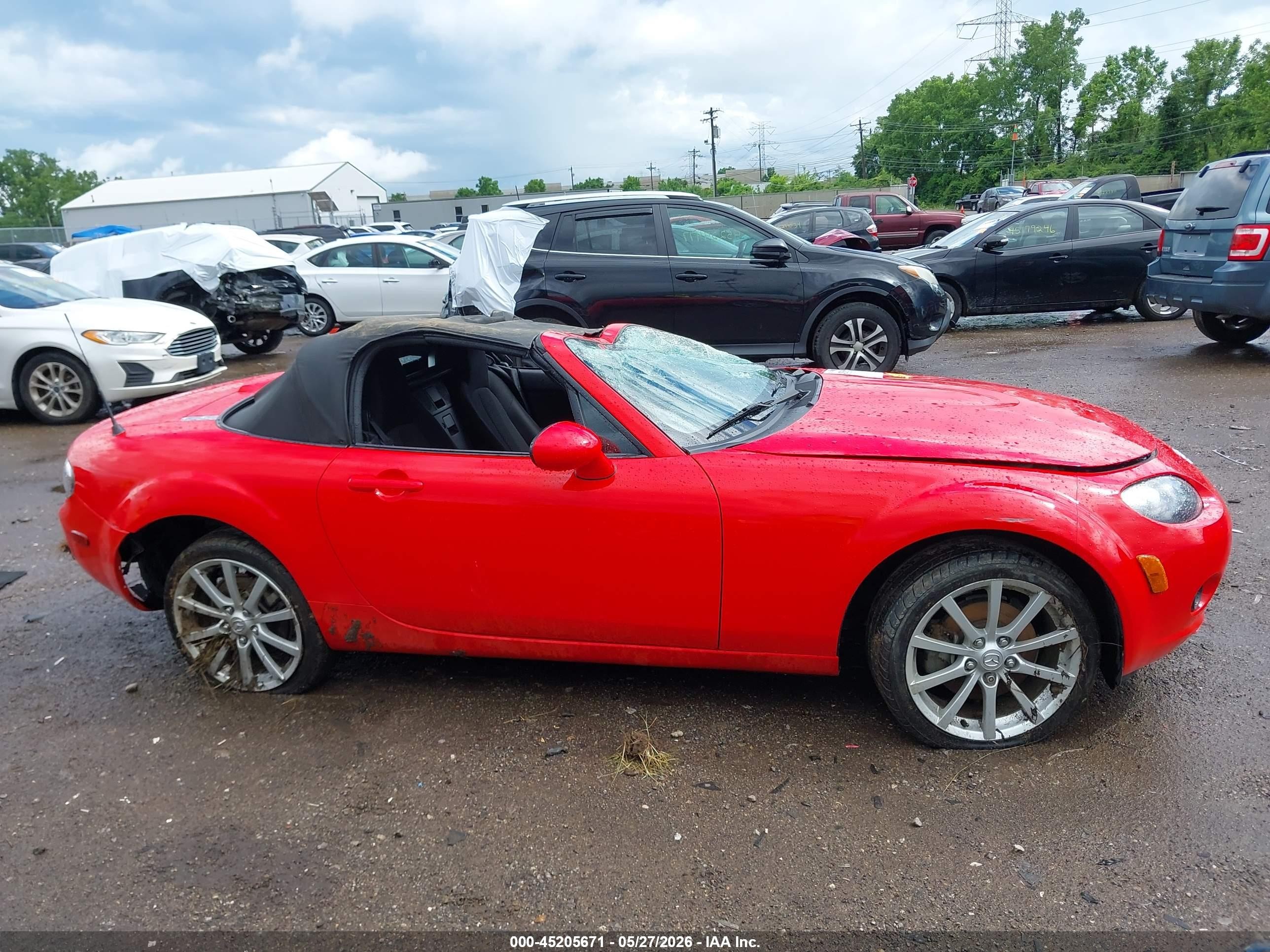 2007 Mazda Mx-5 Touring Red vin: JM1NC25F270136386