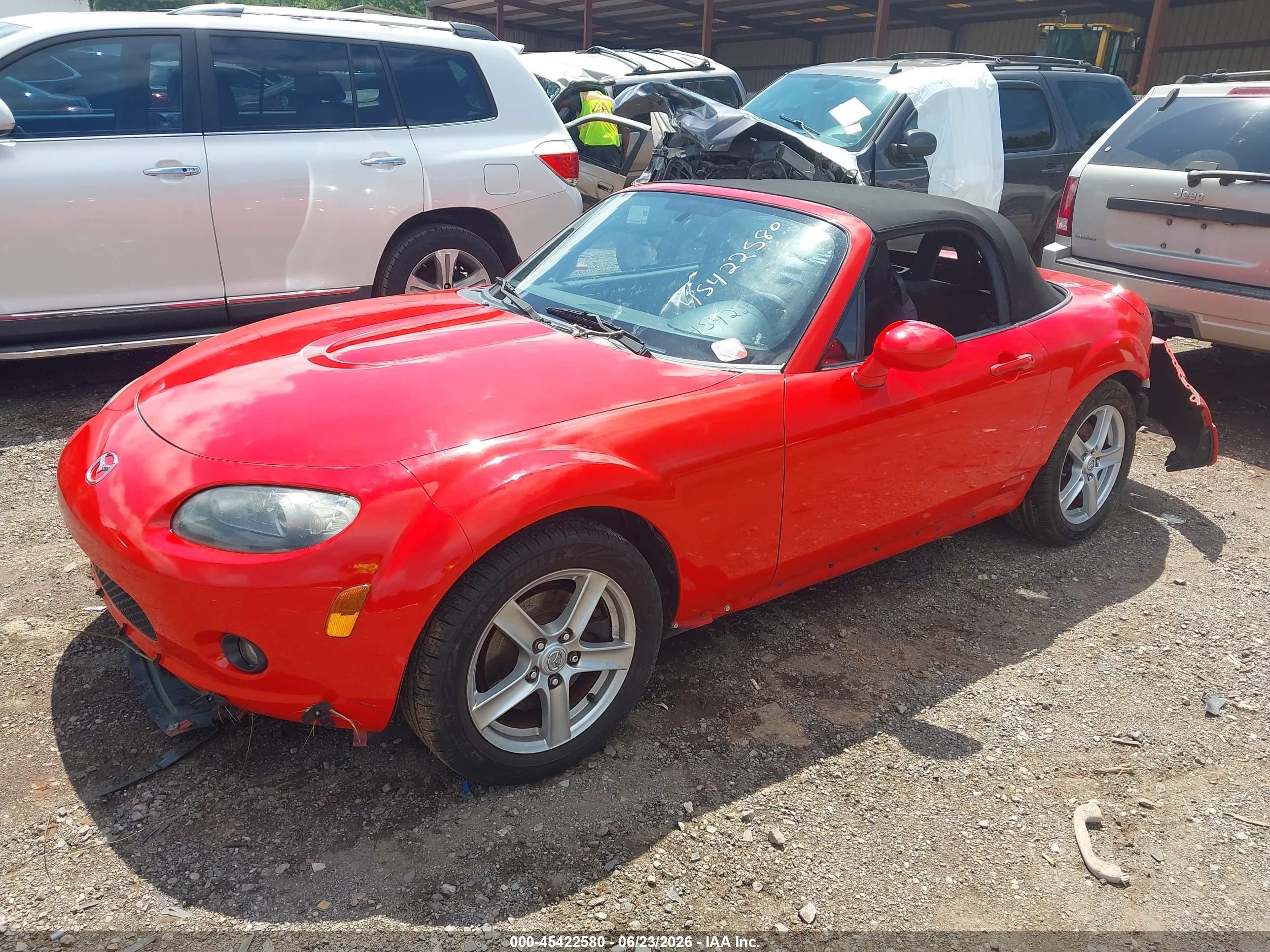 2007 Mazda Mx-5 Sport Red vin: JM1NC25F370136462