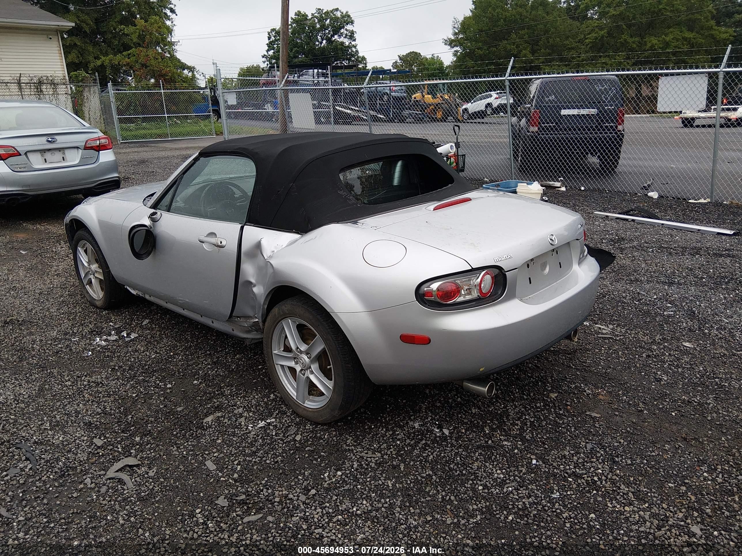 2008 Mazda Mx-5 Sport Silver vin: JM1NC25F380139489