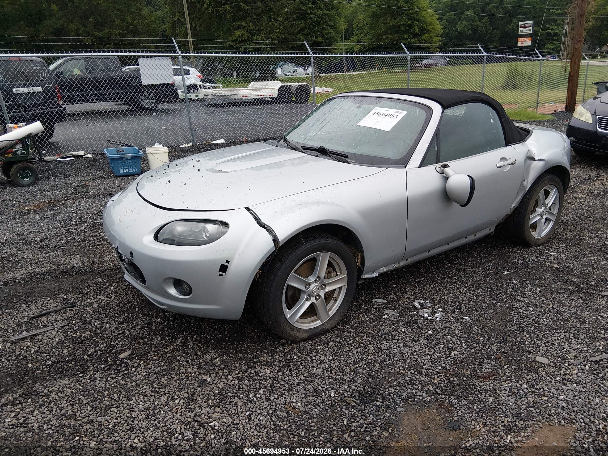2008 Mazda Mx-5 Sport Silver vin: JM1NC25F380139489