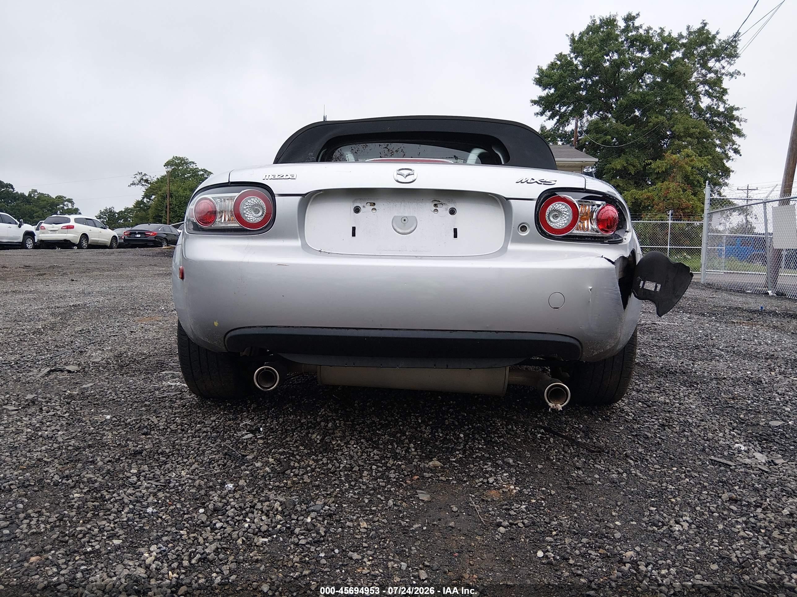 2008 Mazda Mx-5 Sport Silver vin: JM1NC25F380139489