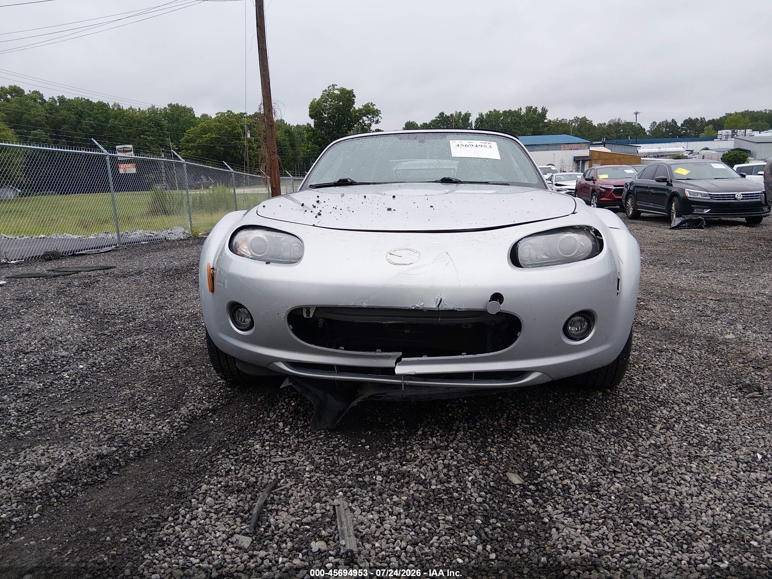2008 Mazda Mx-5 Sport Silver vin: JM1NC25F380139489