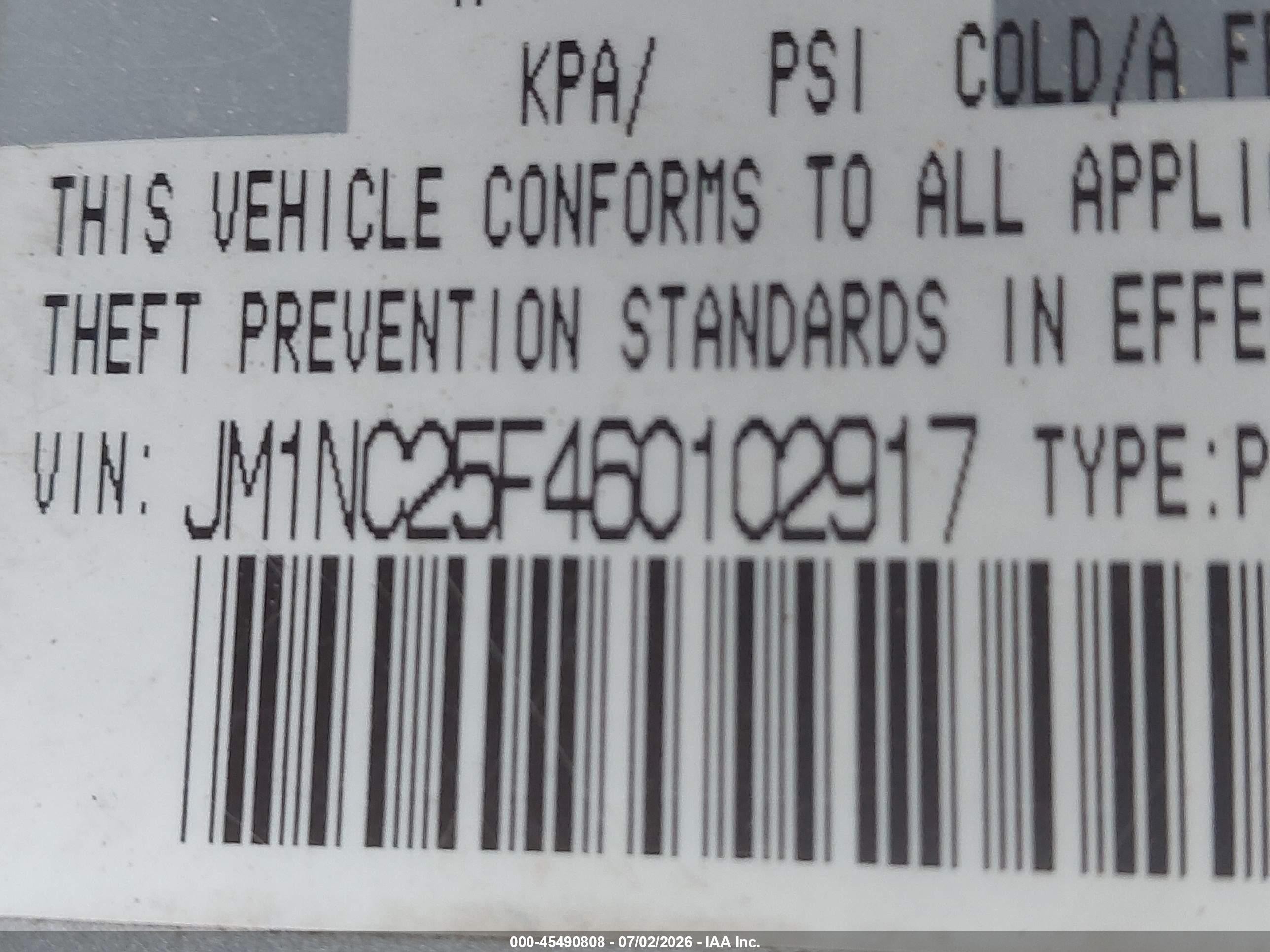 2006 Mazda Mx-5 Sport Silver vin: JM1NC25F460102917