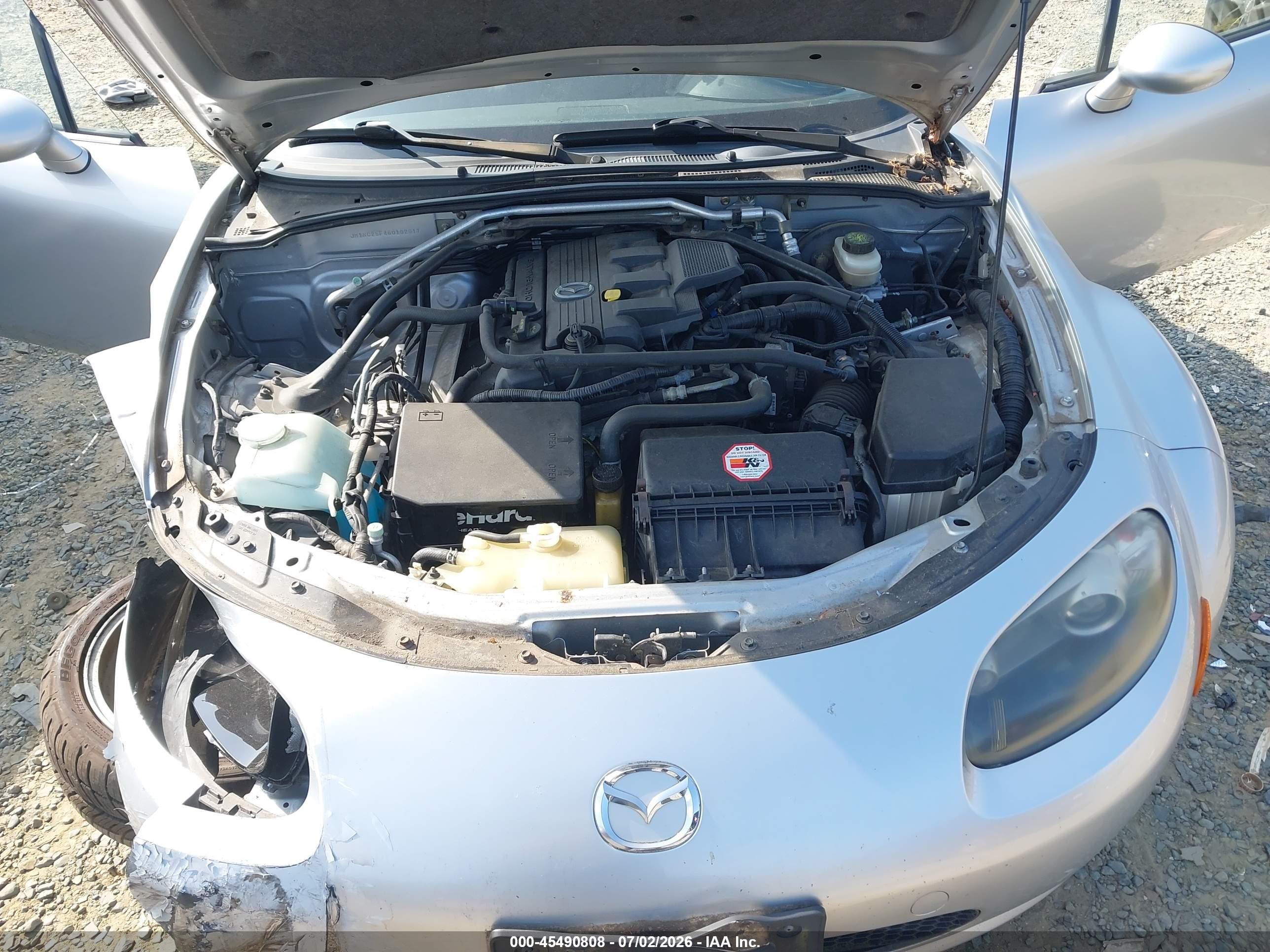 2006 Mazda Mx-5 Sport Silver vin: JM1NC25F460102917