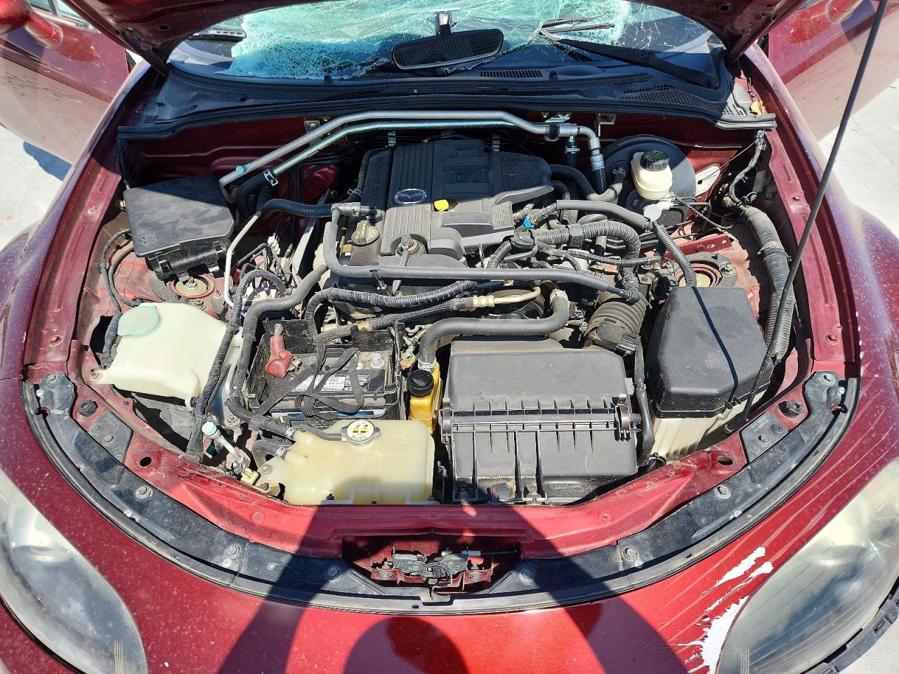 2006 Mazda Mx-5 Miata Red vin: JM1NC25F560100450