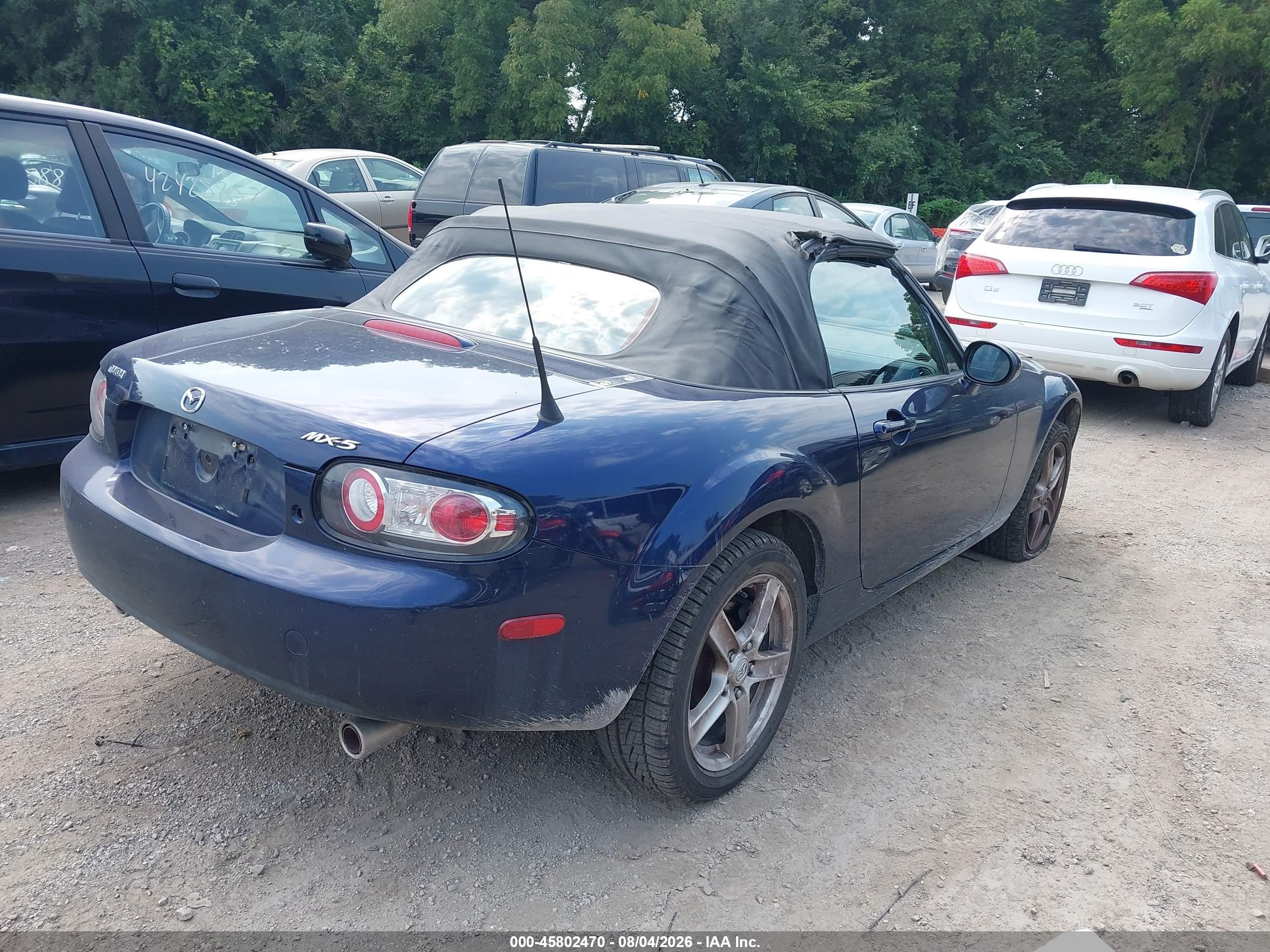 2008 Mazda Mx-5 Sport Blue vin: JM1NC25F680146209