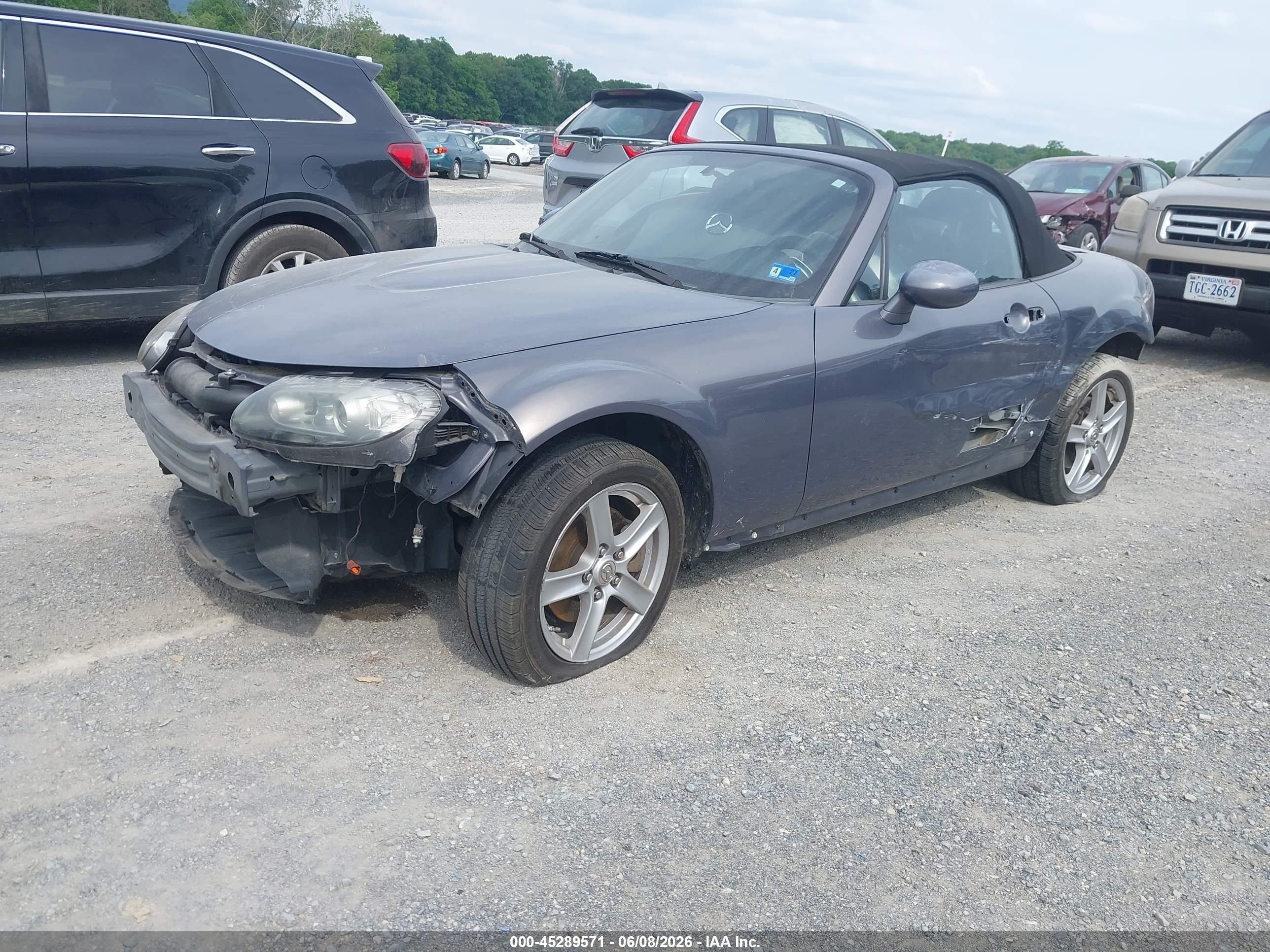 2008 Mazda Mx-5 Sport Gray vin: JM1NC25F680149112