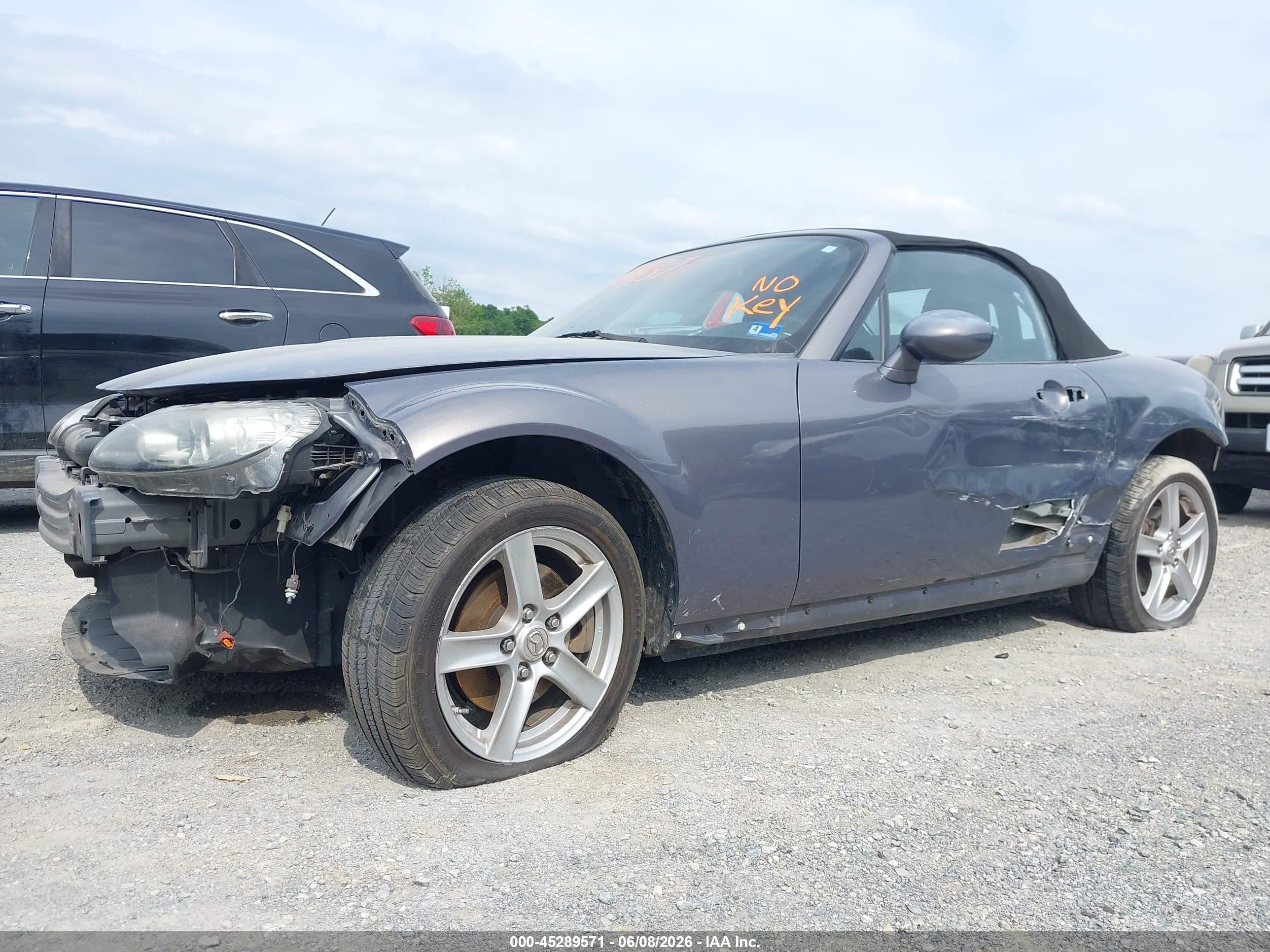 2008 Mazda Mx-5 Sport Gray vin: JM1NC25F680149112