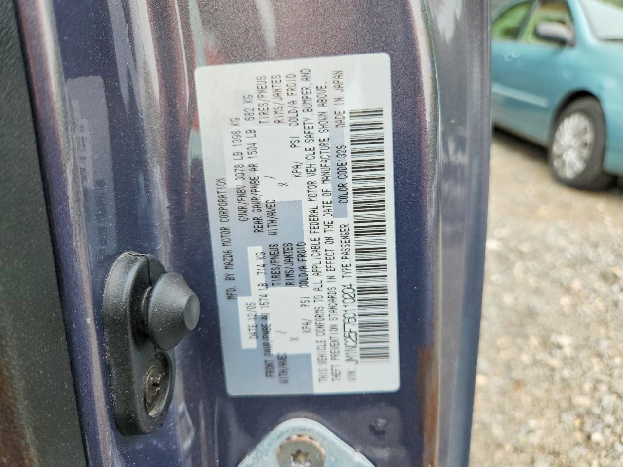 2006 Mazda Mx-5 Miata Gray vin: JM1NC25F760110204