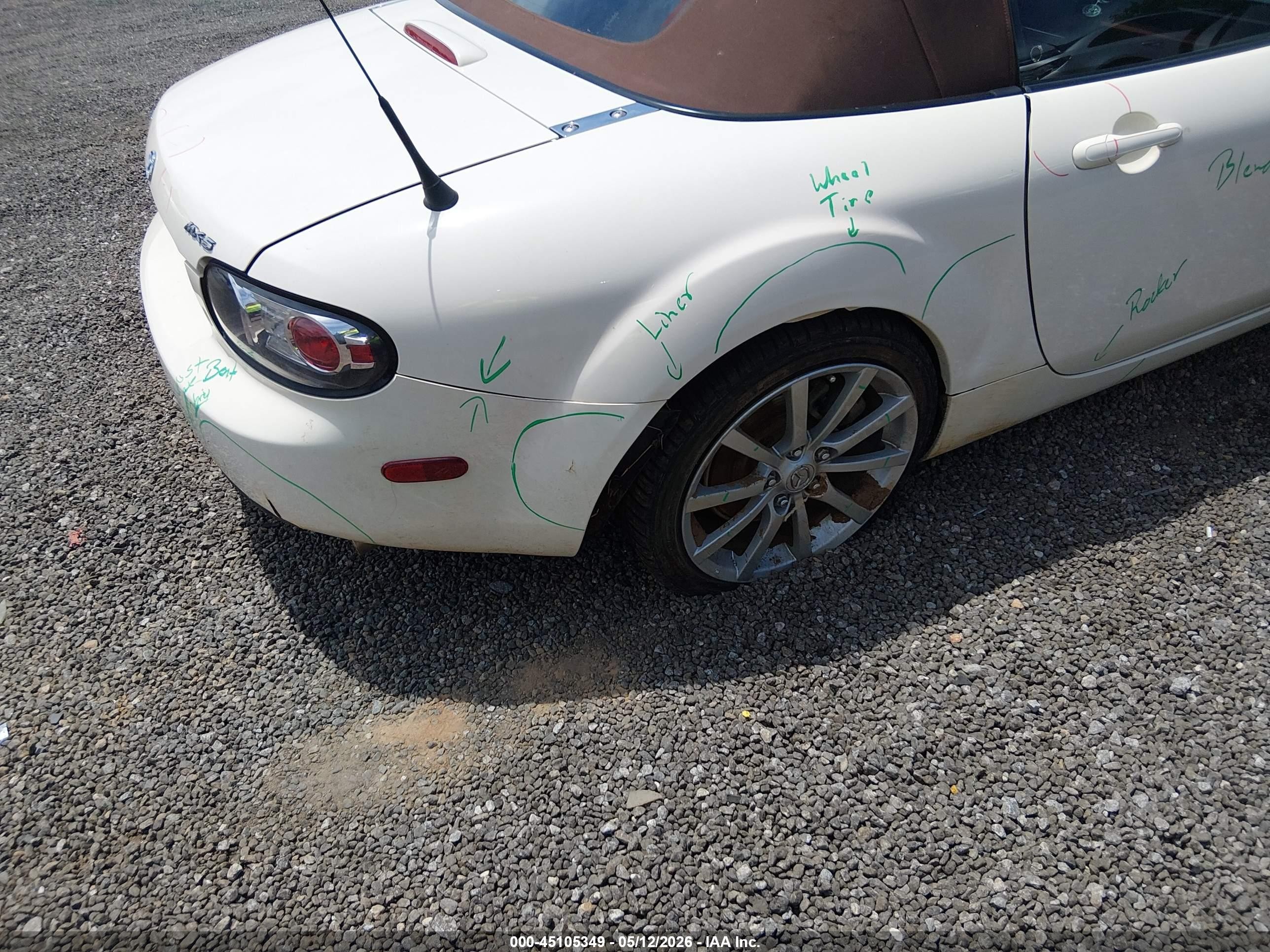 2006 Mazda Mx-5 Grand Touring Белый vin: JM1NC25F860121373