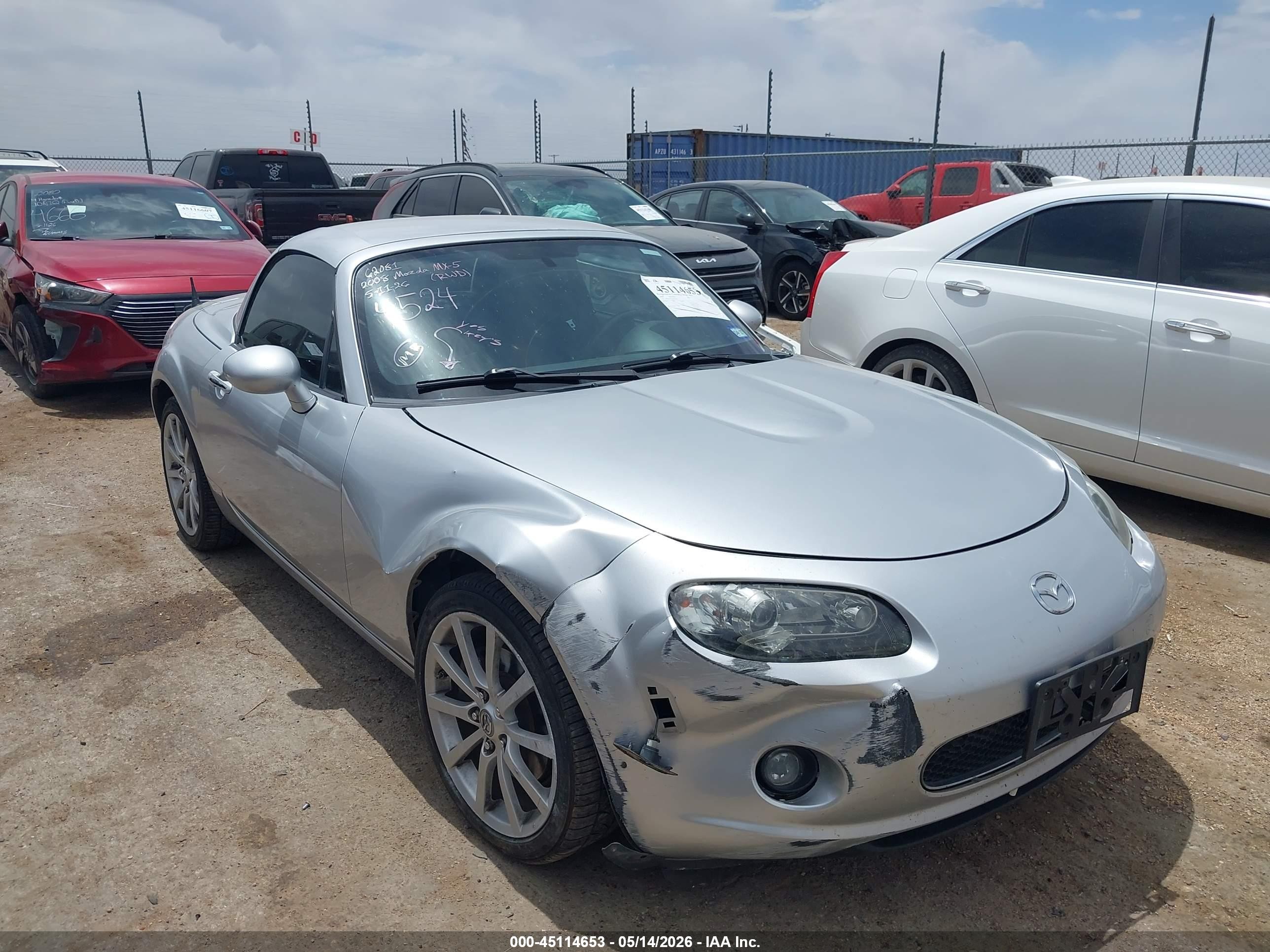 2008 Mazda Mx-5 Touring Silver vin: JM1NC26F180154524