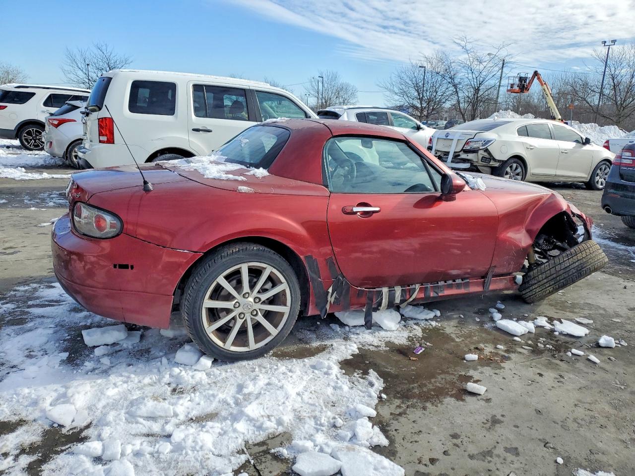 2008 Mazda Mx-5 Miata Burgundy vin: JM1NC26F380156467