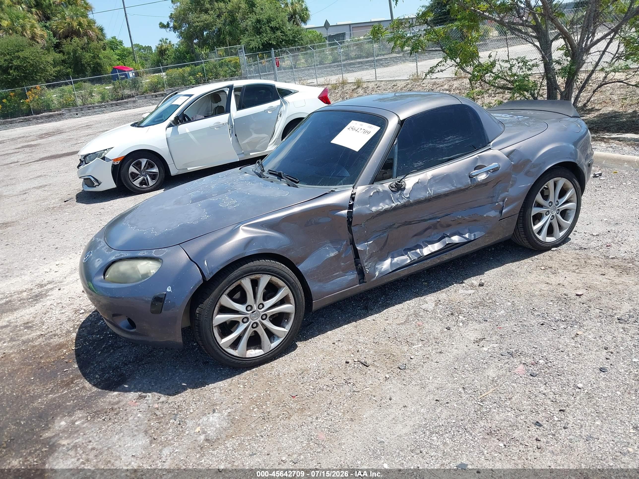 2007 Mazda Mx-5 Grand Touring Gray vin: JM1NC26F670134347