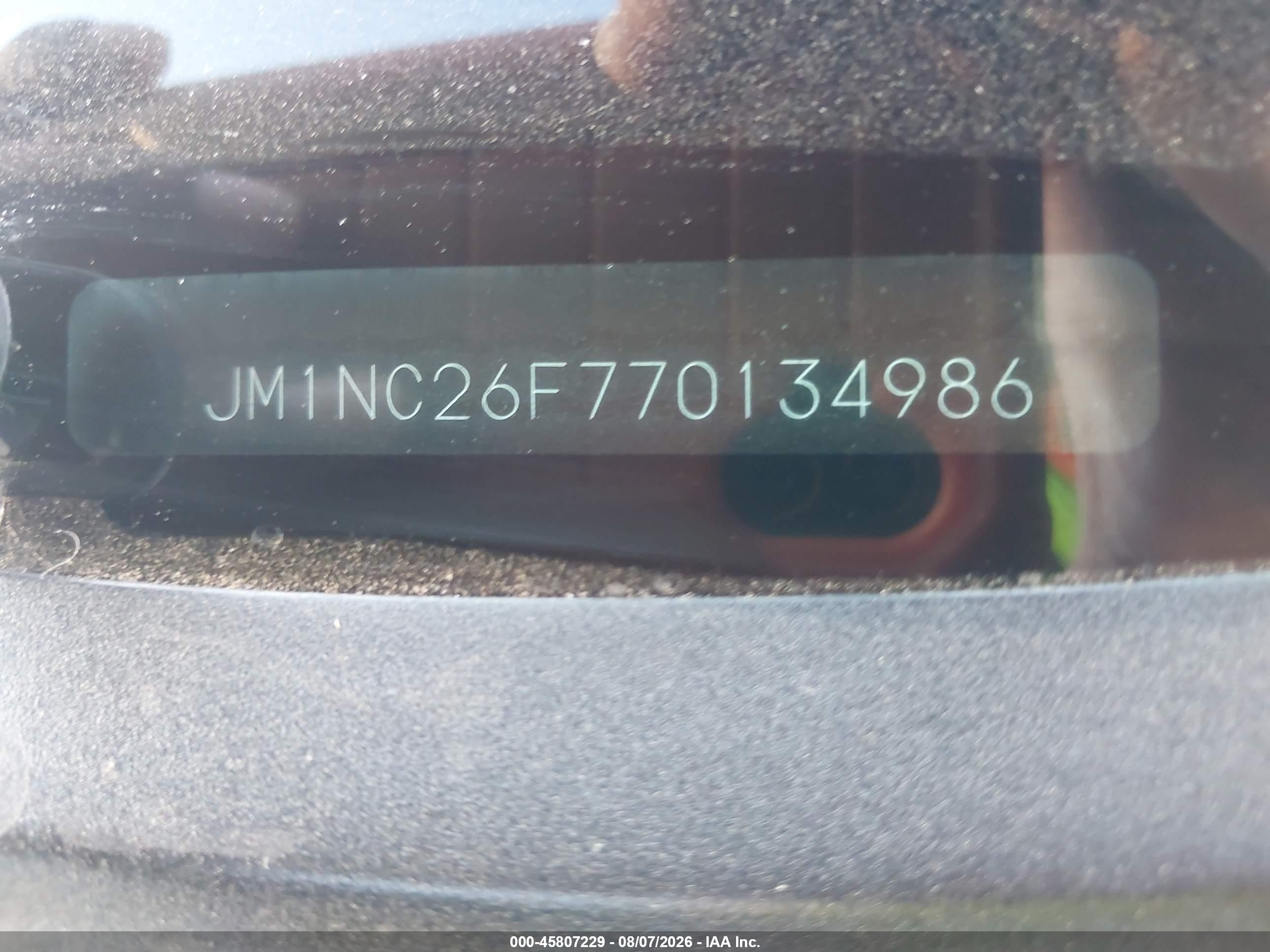 2007 Mazda Mx-5 Grand Touring Gray vin: JM1NC26F770134986