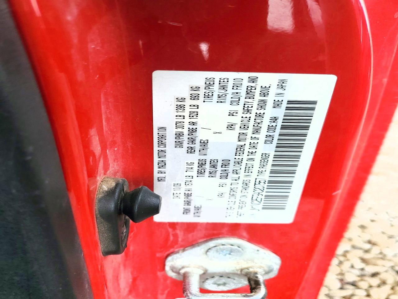2010 Mazda Mx-5 Miata Red vin: JM1NC2EF9A0207557