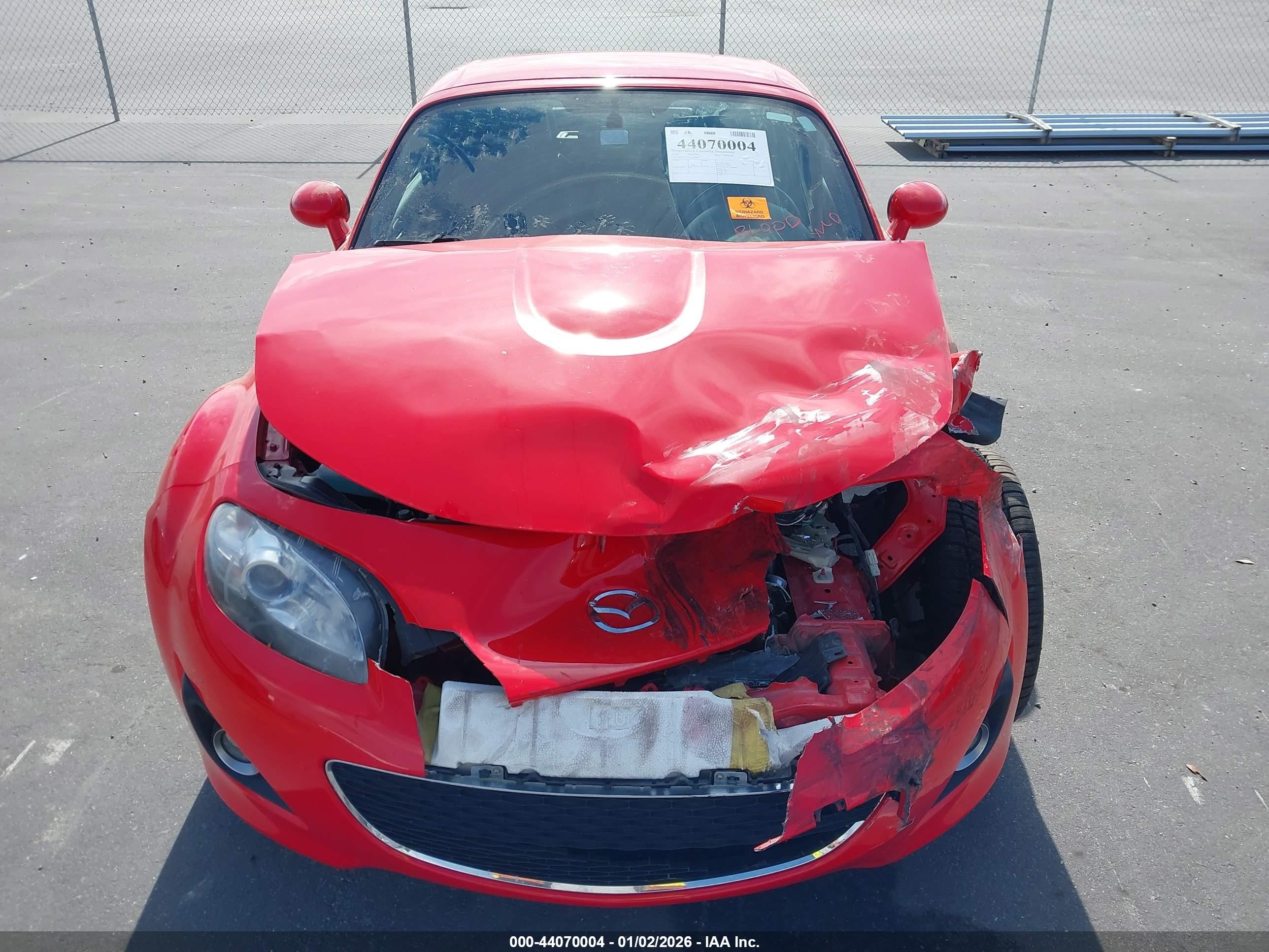 2010 Mazda Mx-5 Miata Touring Red vin: JM1NC2FF8A0206673