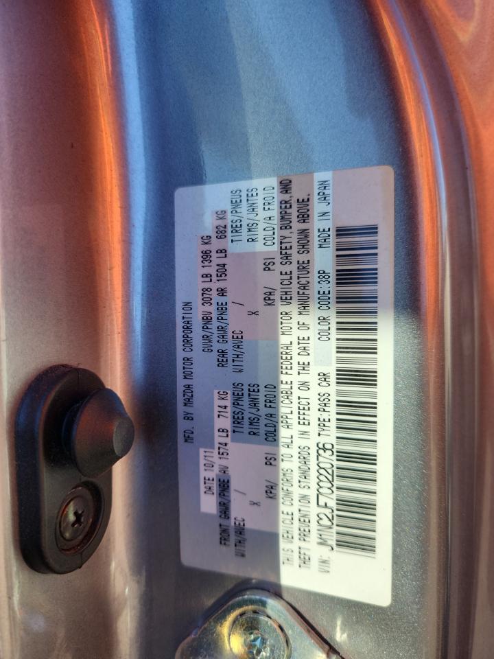 2012 Mazda Mx-5 Miata Silver vin: JM1NC2JF7C0220736