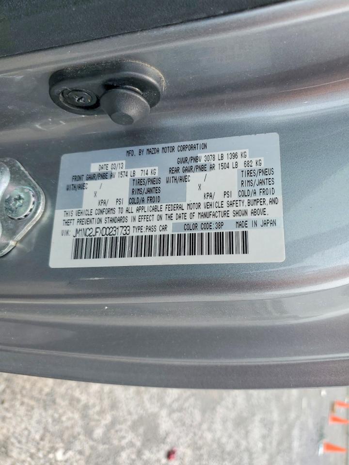 2013 Mazda Mx-5 Miata Sport Silver vin: JM1NC2JFXD0231733