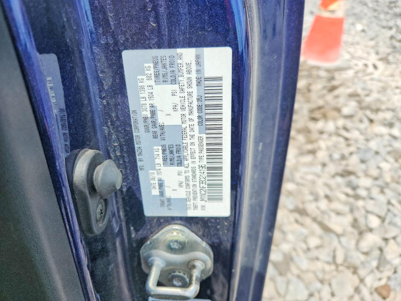 2011 Mazda Mx-5 Miata Blue vin: JM1NC2NF3B0214196