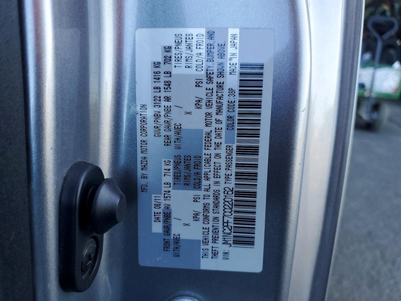 2012 Mazda Mx-5 Miata Gray vin: JM1NC2PF7C0220162