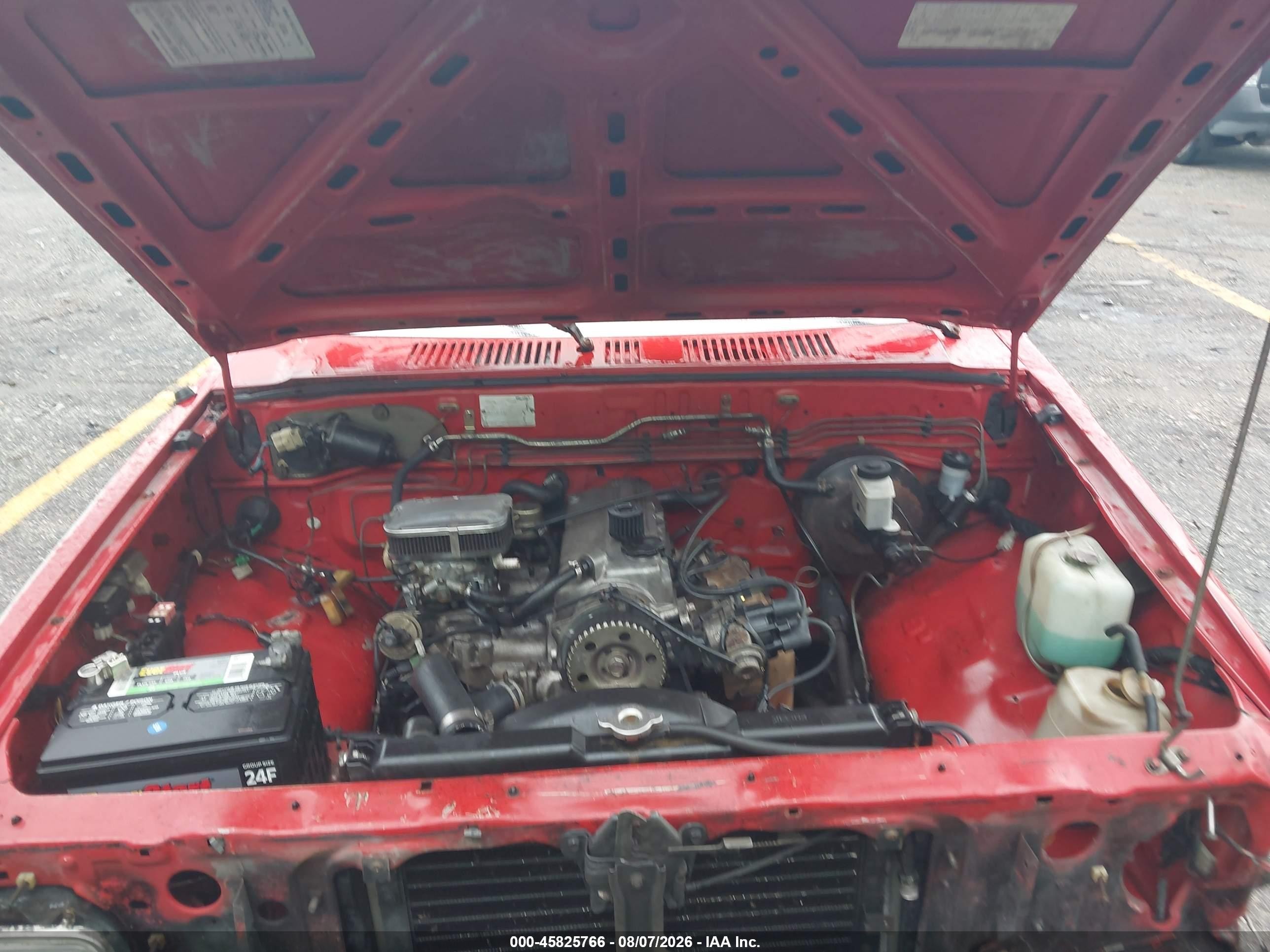 1989 Mazda B2200 Short Bed Красный vin: JM2UF113XK0803850