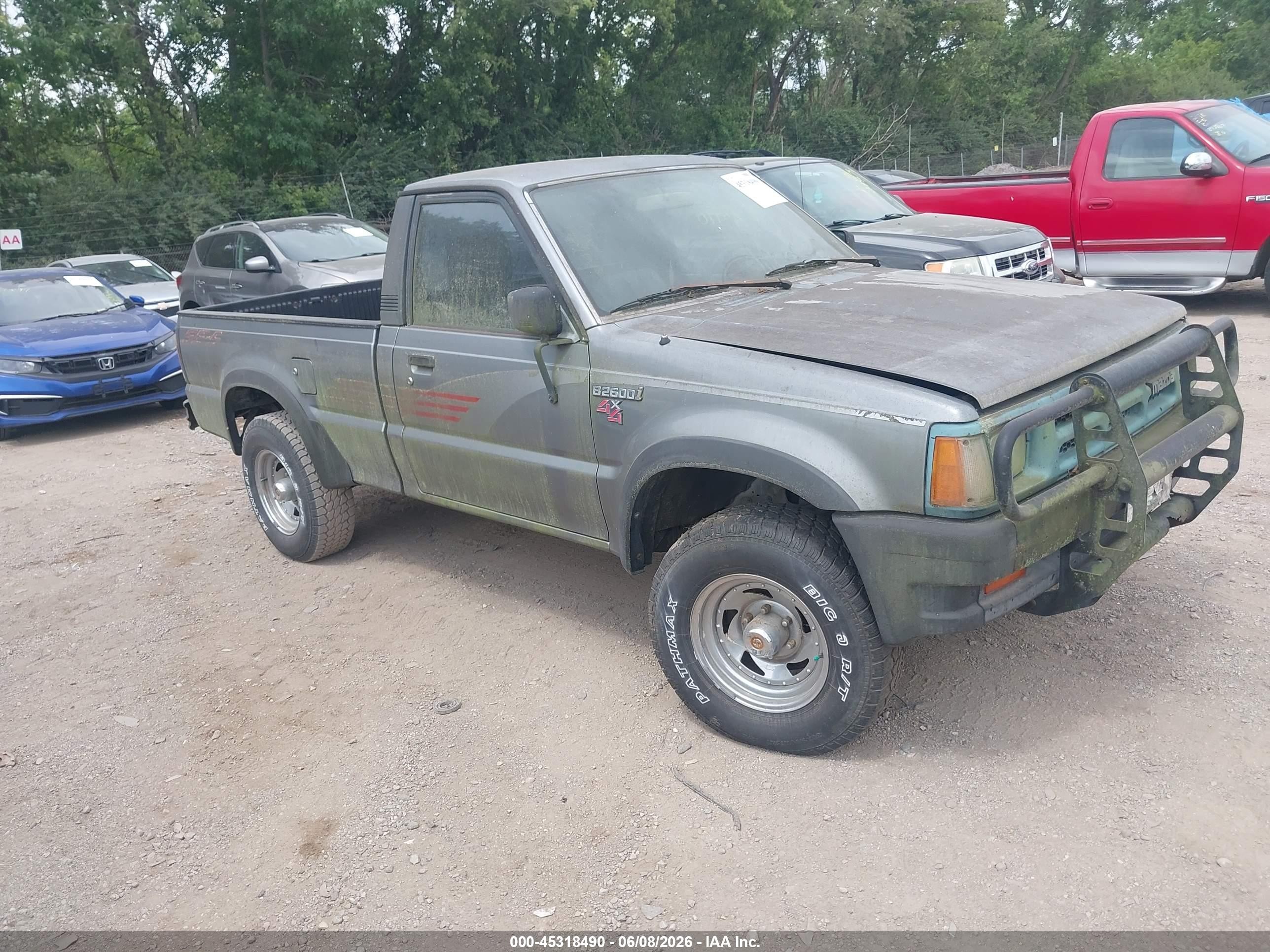 1991 Mazda B2600 Short Body Gray vin: JM2UF4149M0107350