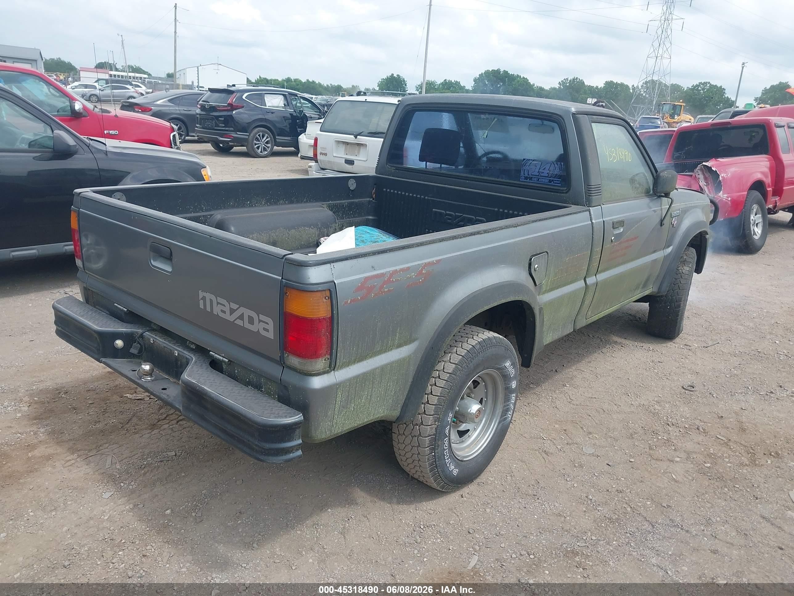 1991 Mazda B2600 Short Body Gray vin: JM2UF4149M0107350