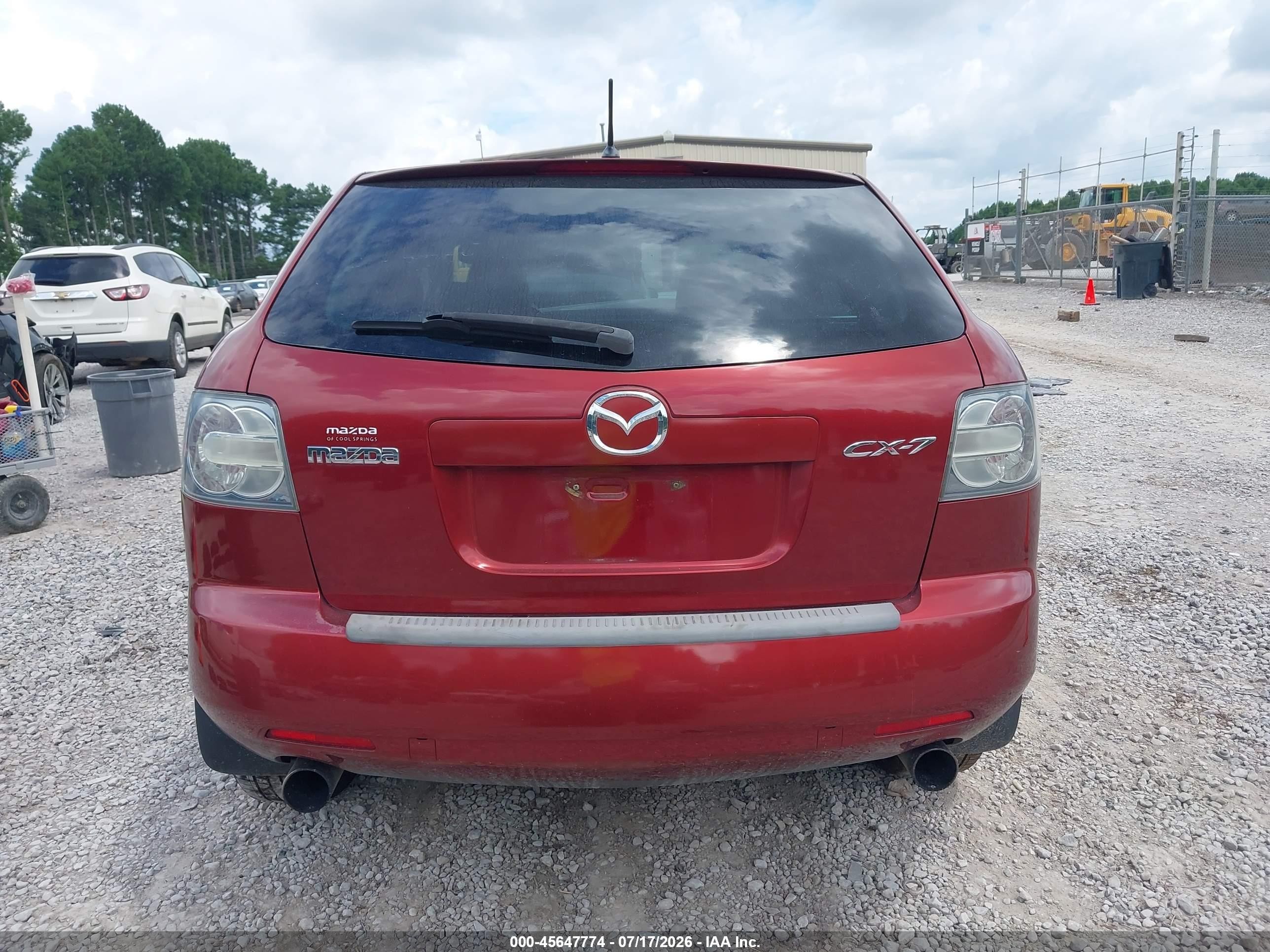 2007 Mazda Cx-7 Grand Touring Red vin: JM3ER293170115938