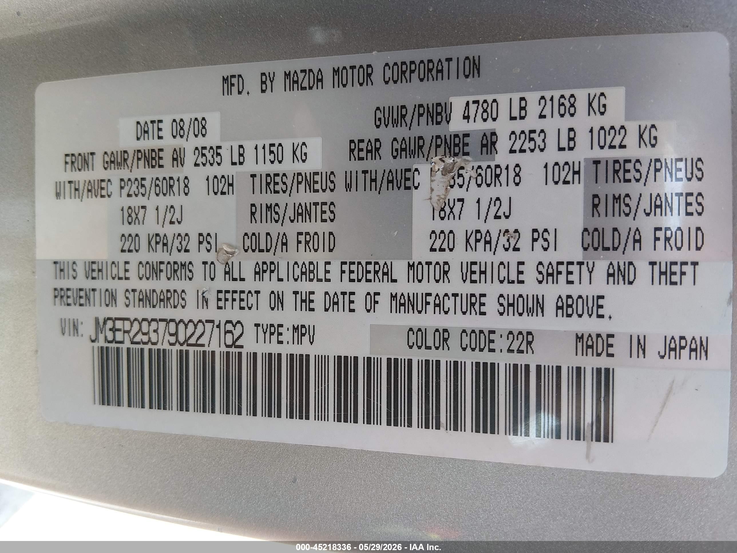 2009 Mazda Cx-7 Grand Touring Silver vin: JM3ER293790227162